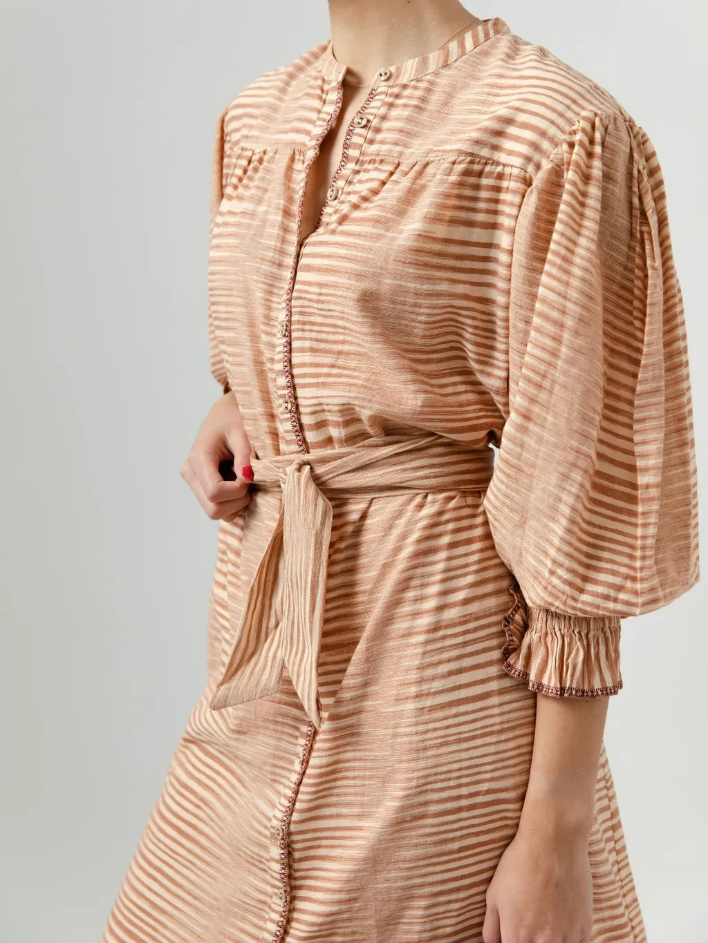 Ulla Johnson Fiora Dress in Fawn Soft Waist Essential Style