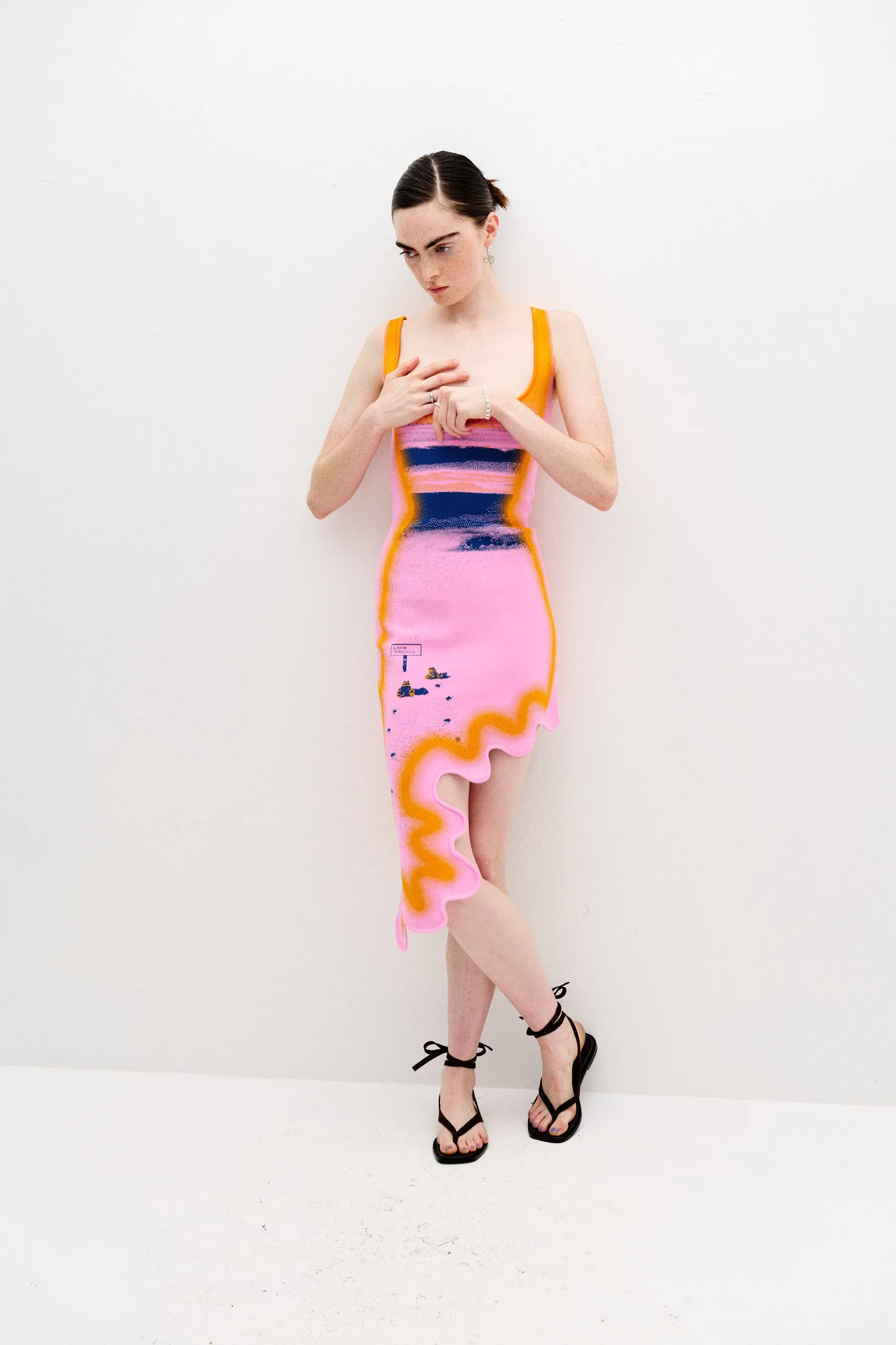 HAZEL REVERSIBLE WAVY ASYMMETRIC DRESS Elegant Mood Inner Glow