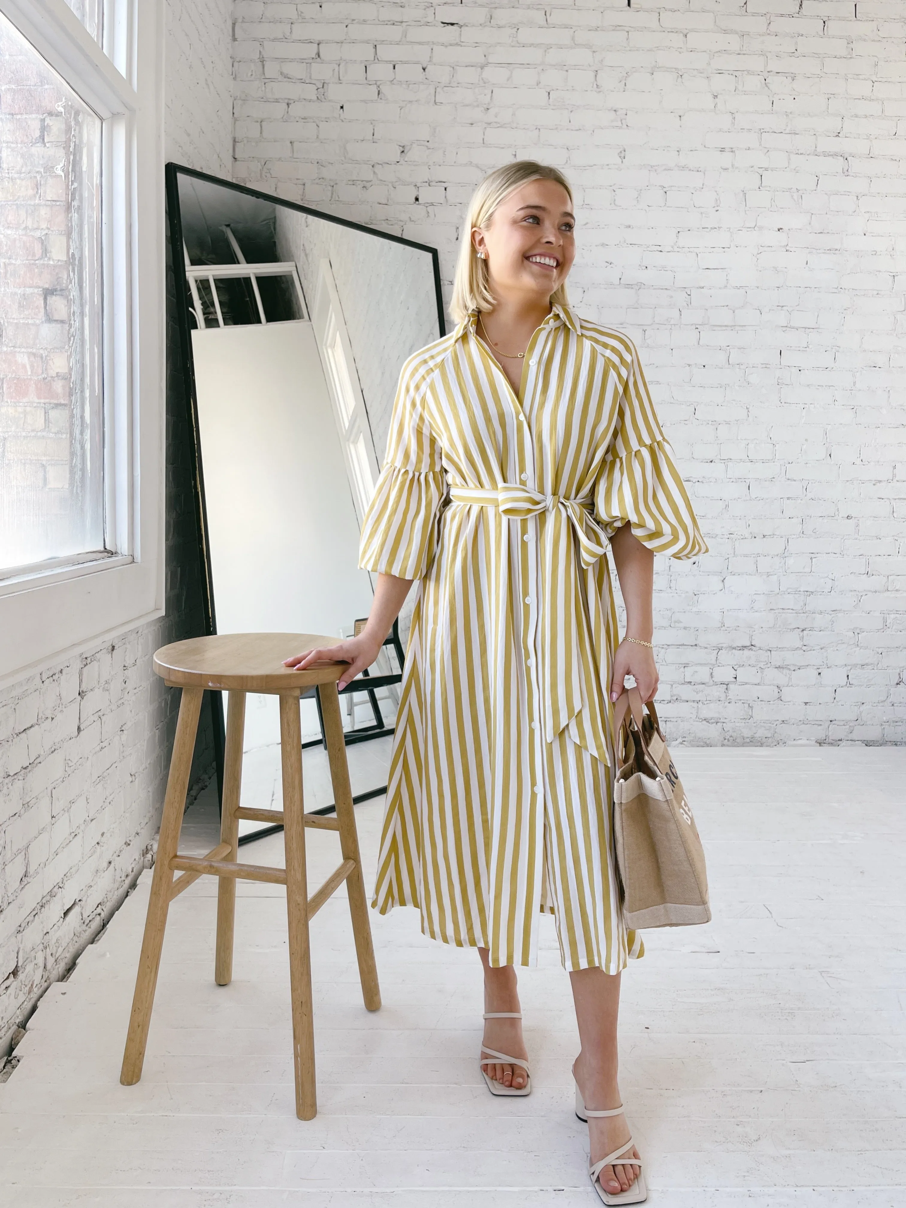 Ischia Yellow Stripe Dress Relax Piece