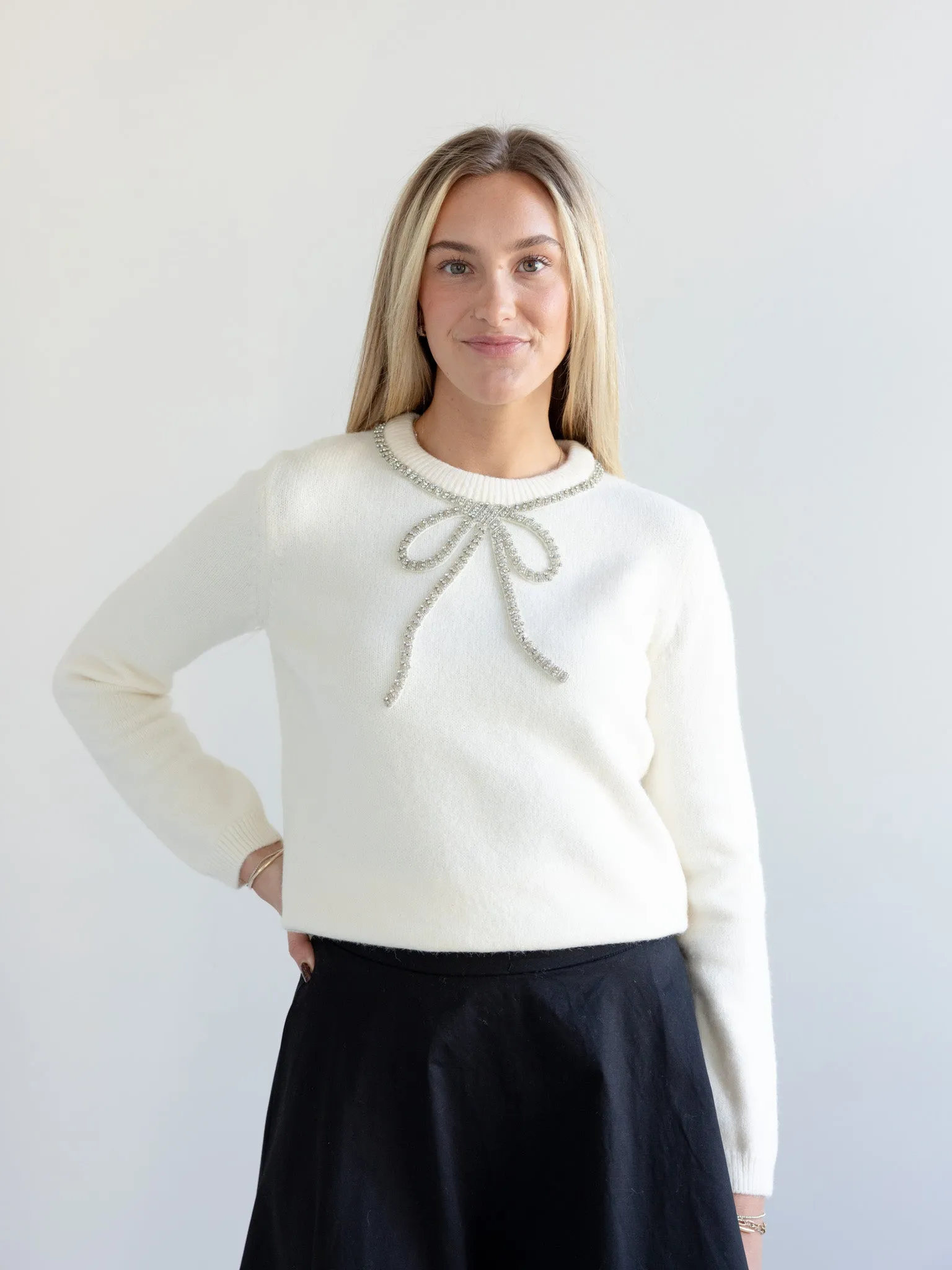 Eloise Bow Sweater Versatile Knit
