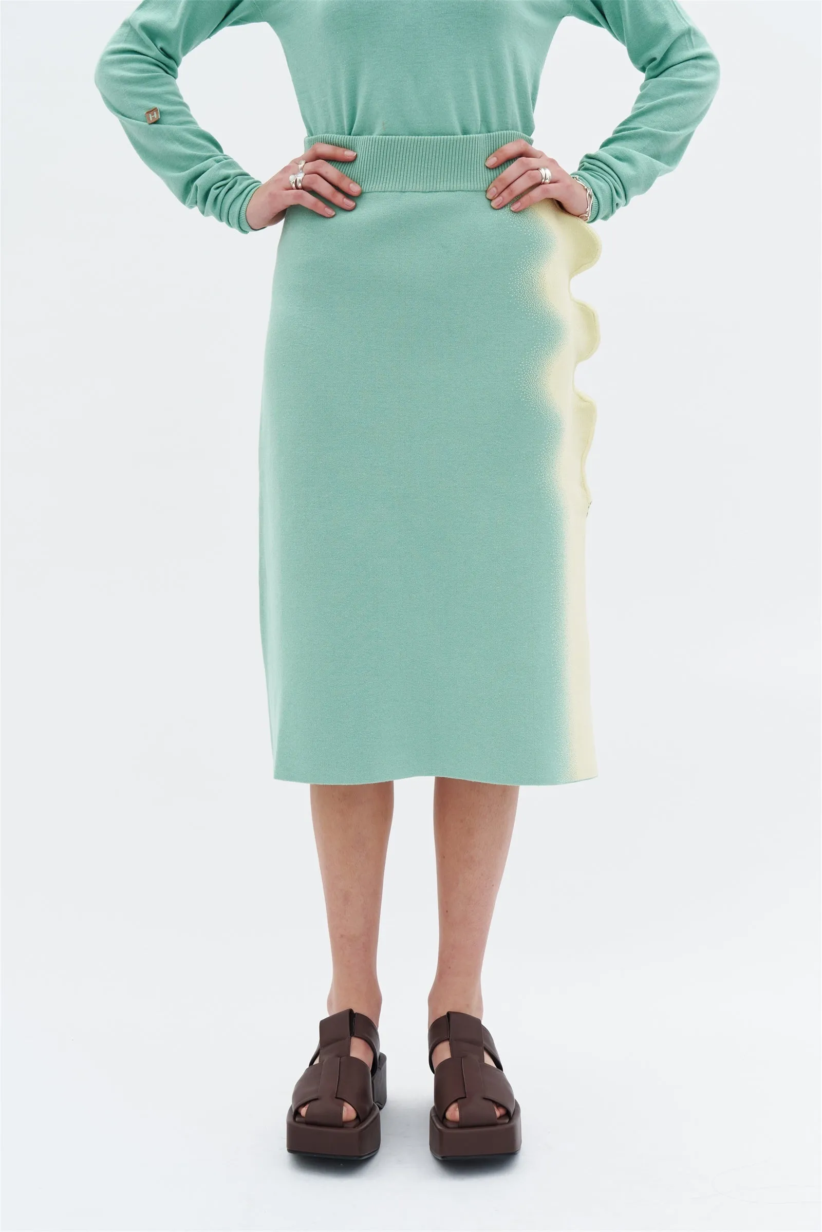ELSA WAVY MIDI SKIRT Tailored Fit