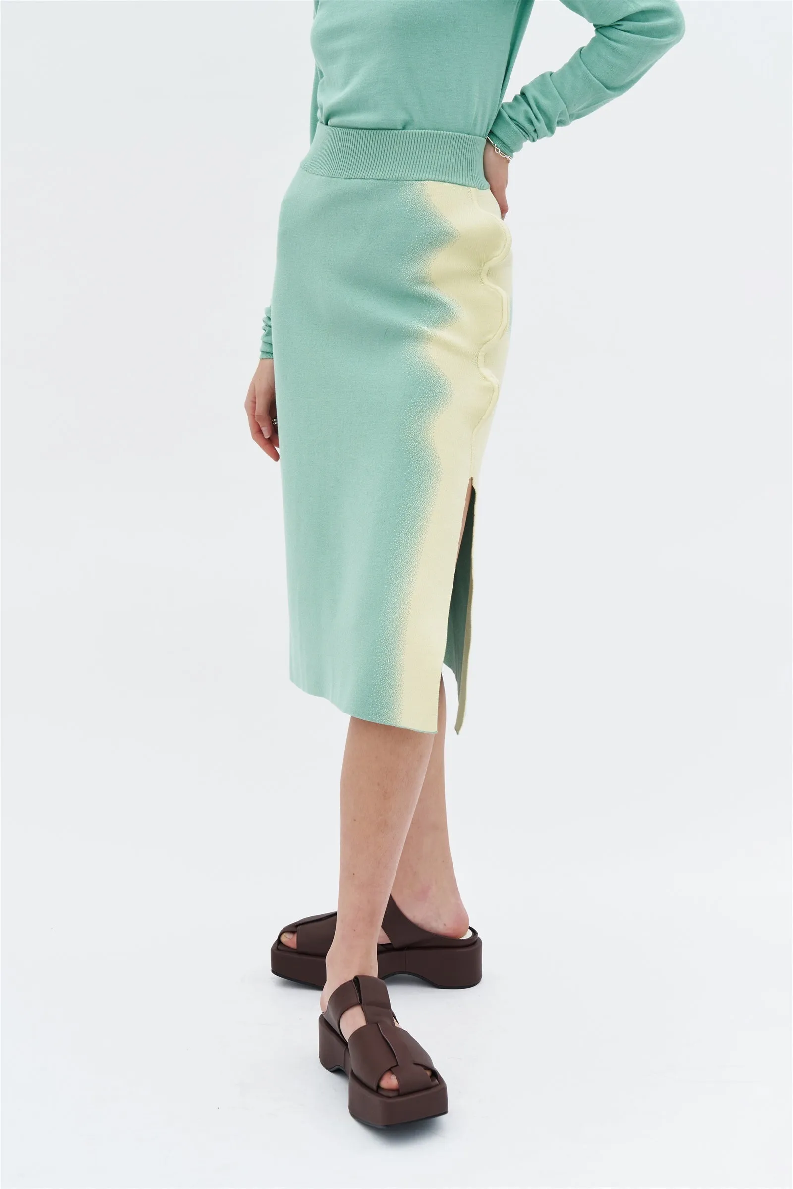 ELSA WAVY MIDI SKIRT TaglessDesign