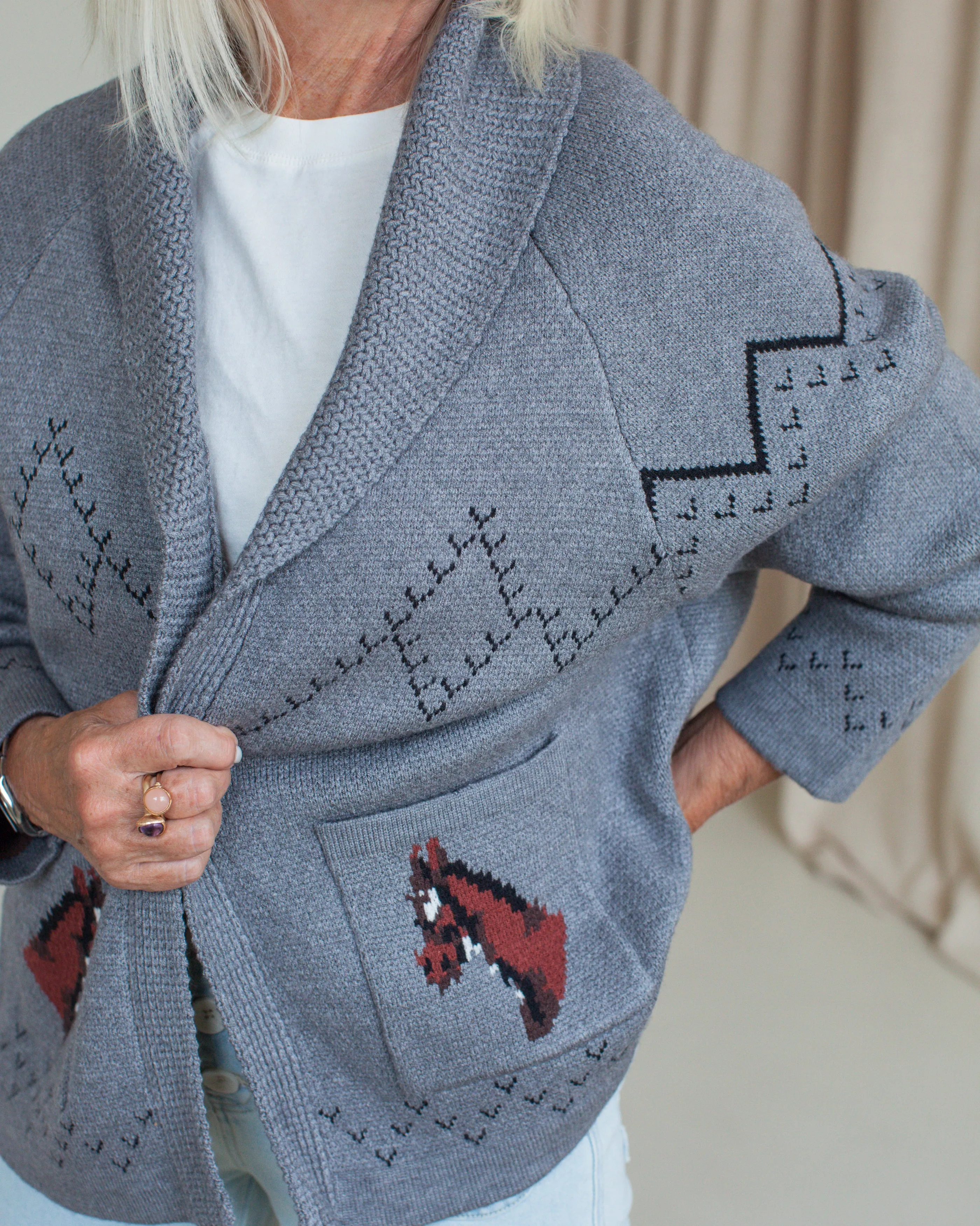 Cozy Everyday Wear Equestrian Shawl Cardigan