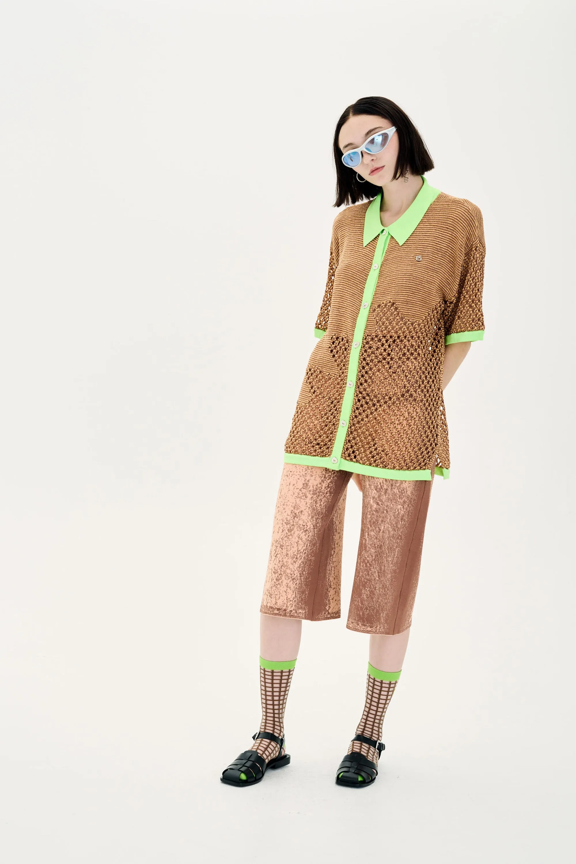 AdjustableHemCuffs OLIVIA CROCHET OVERSIZED SHIRT