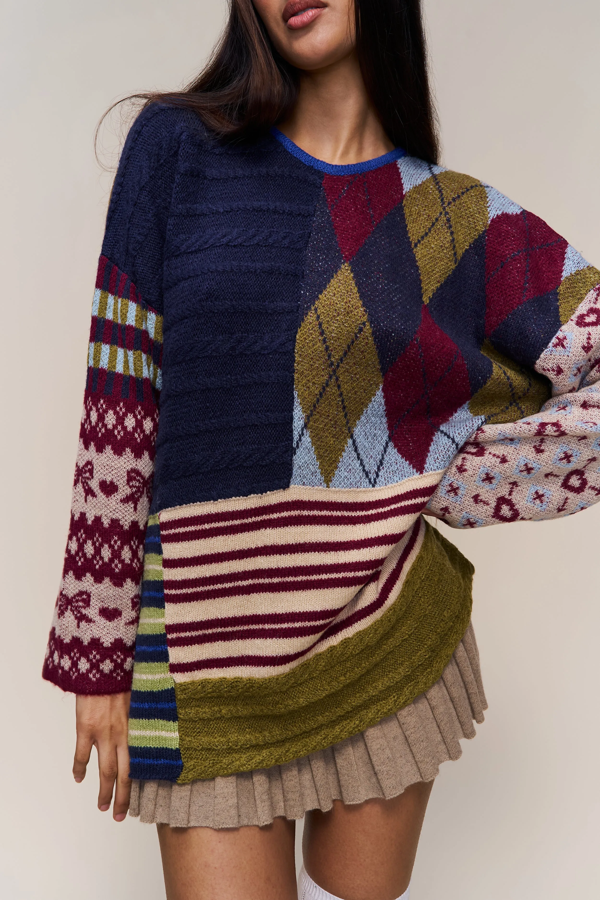 Zuri Sweater Layered Knit Style Minimal Design