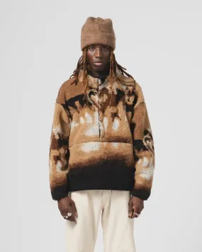 Biodegradable Fiber Option All Season Knit Arizona Sweater Wolf Fleece Camel