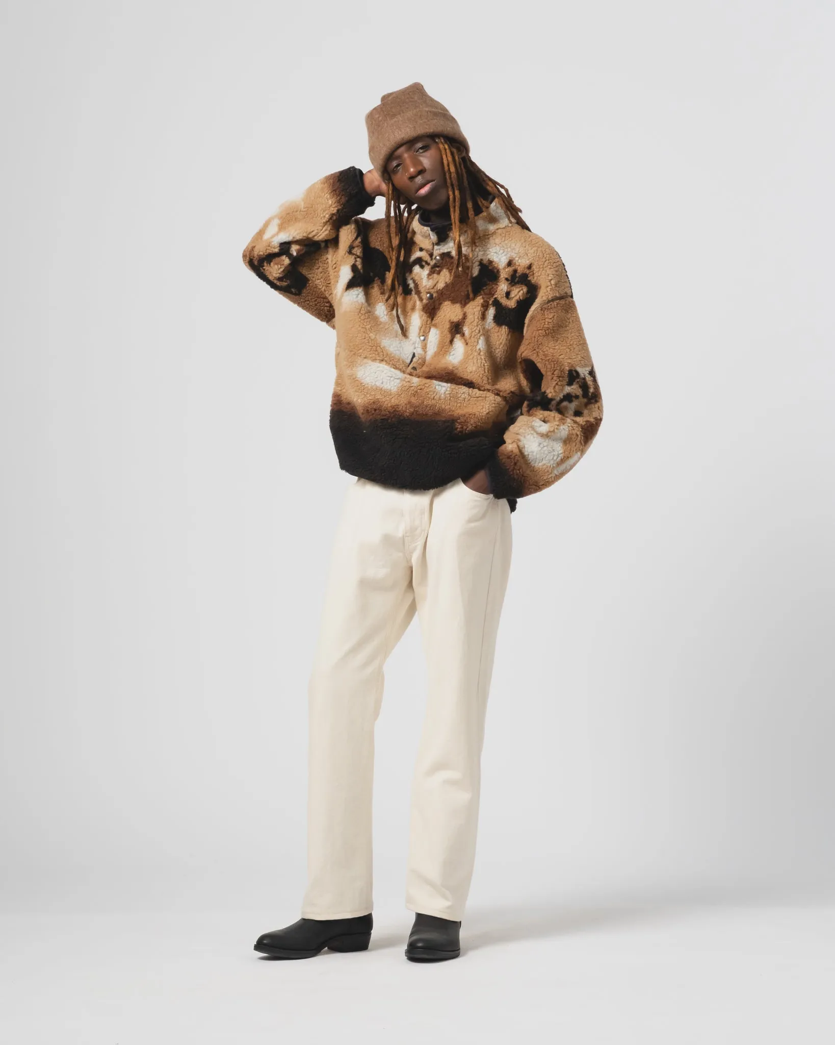 Snug Layers Comfy Movement Arizona Sweater Wolf Fleece Camel