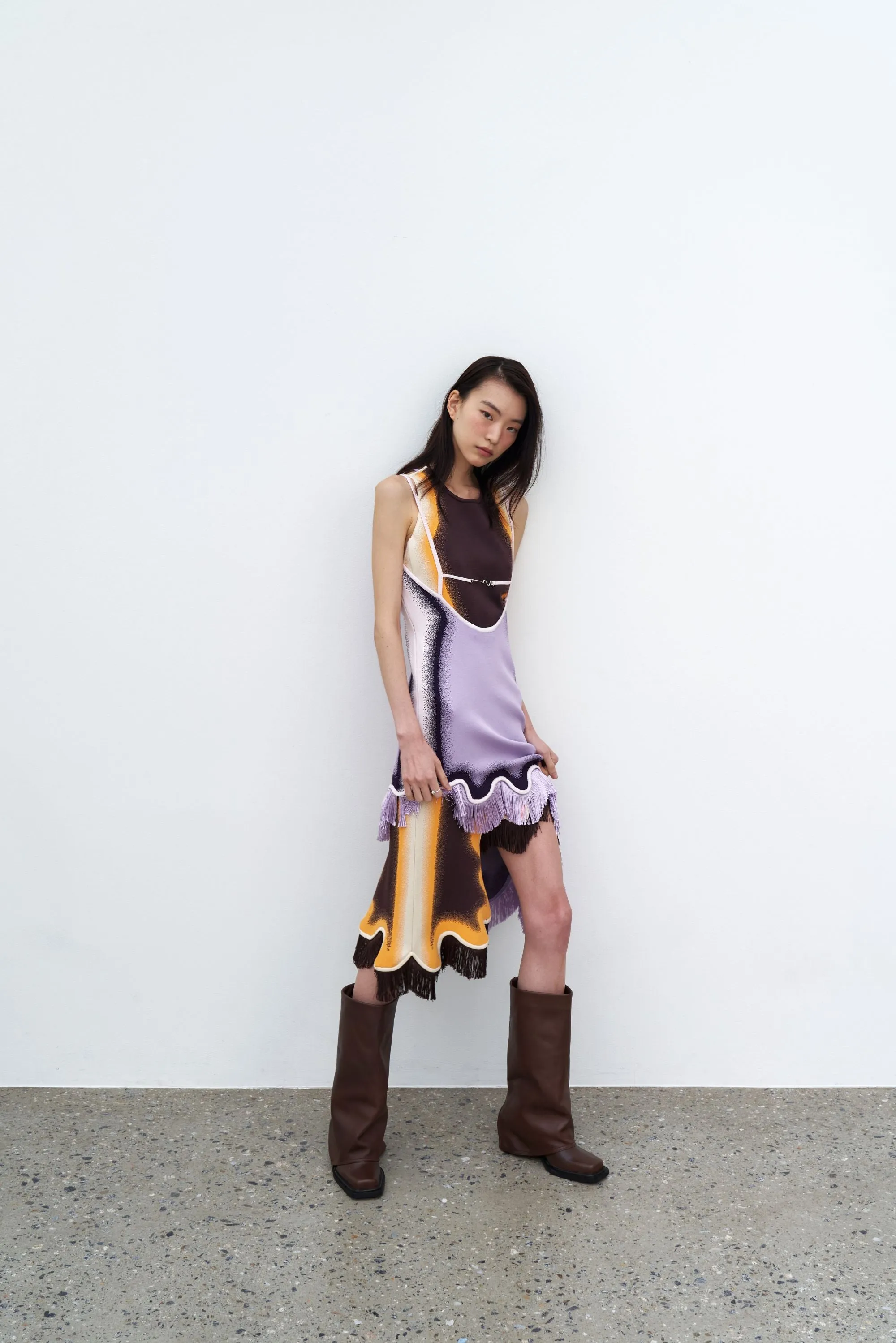 Chic and Elegant Casual Pick LOTUS SIGNATURE WAVY DRESS WITH OPEN BACK