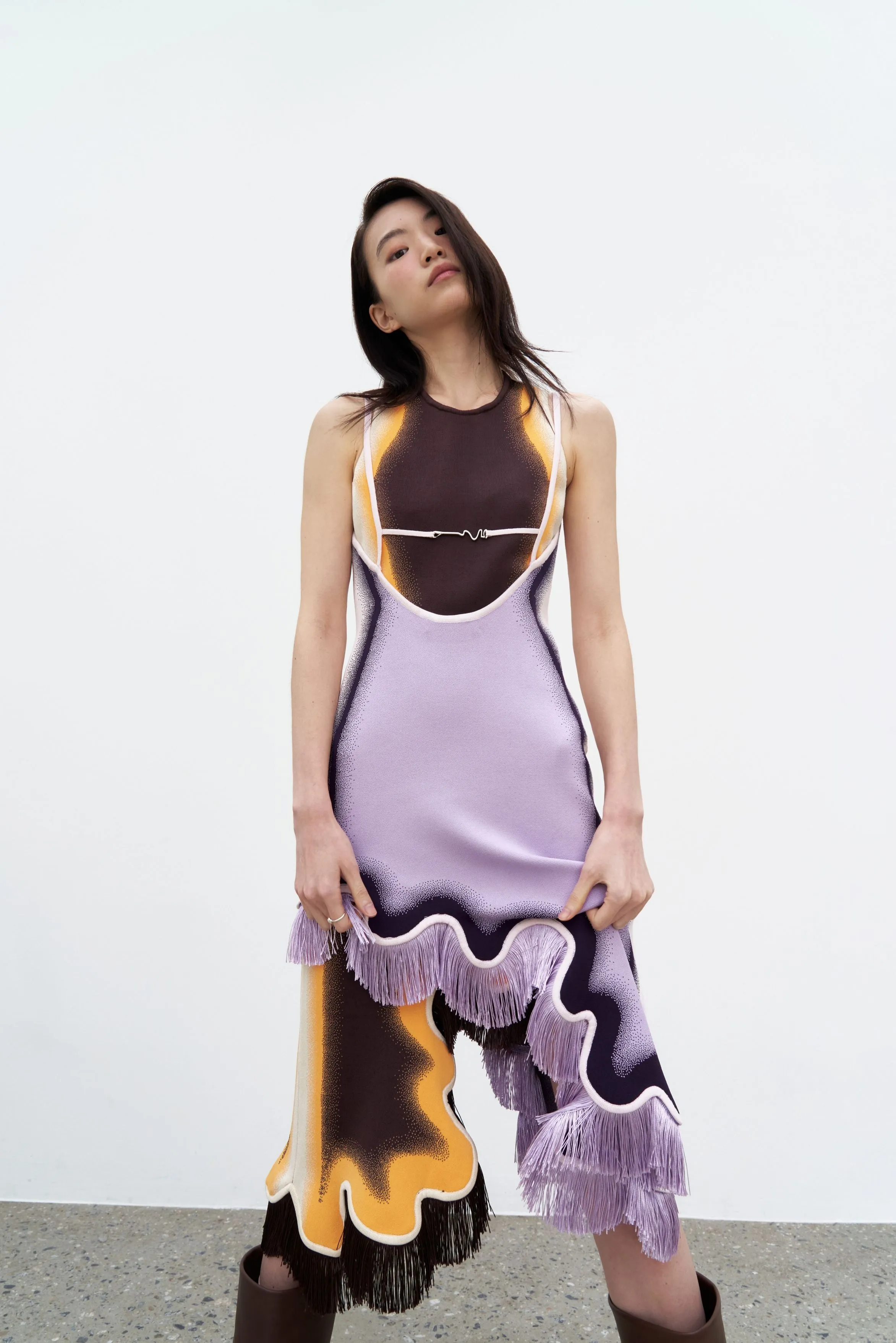 LOTUS SIGNATURE WAVY DRESS WITH OPEN BACK Versatile Wear