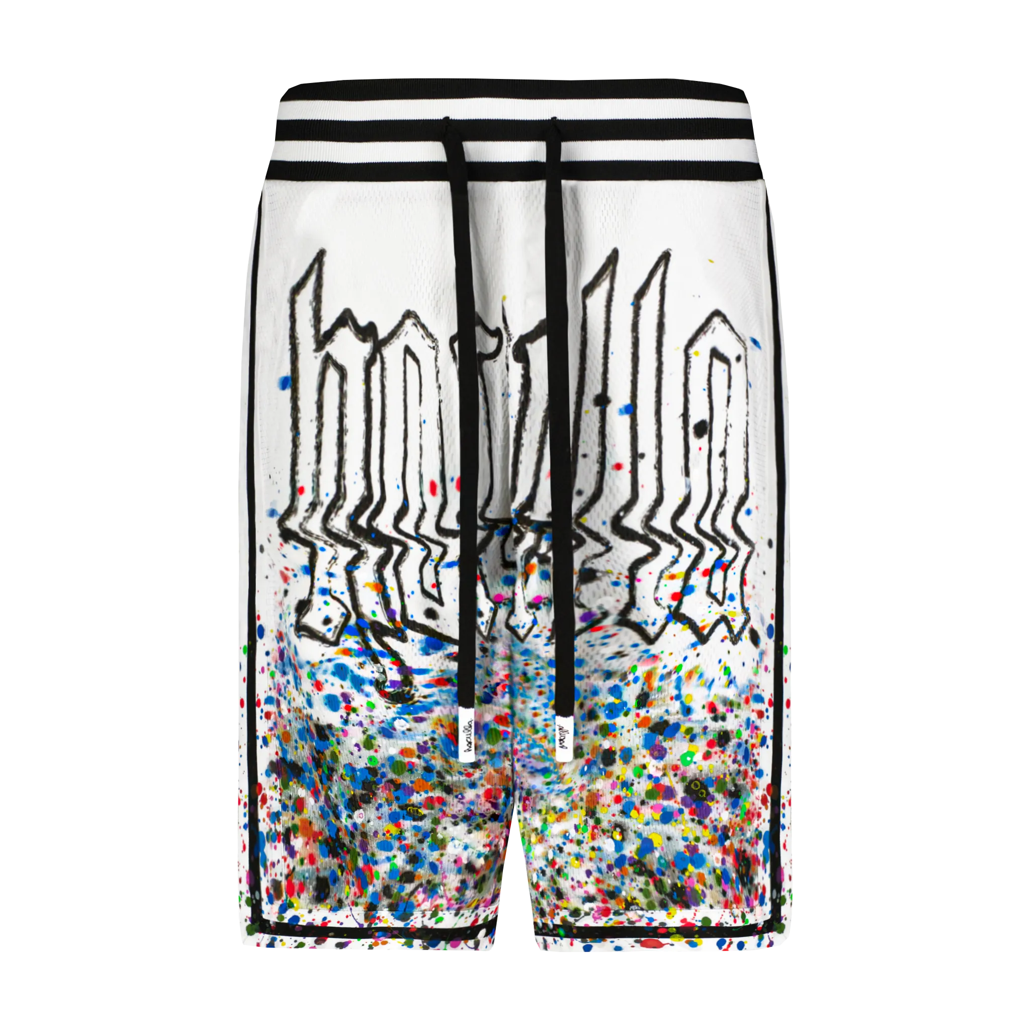 SMOTHERED IN PAINT BASKETBALL SHORT raincoat