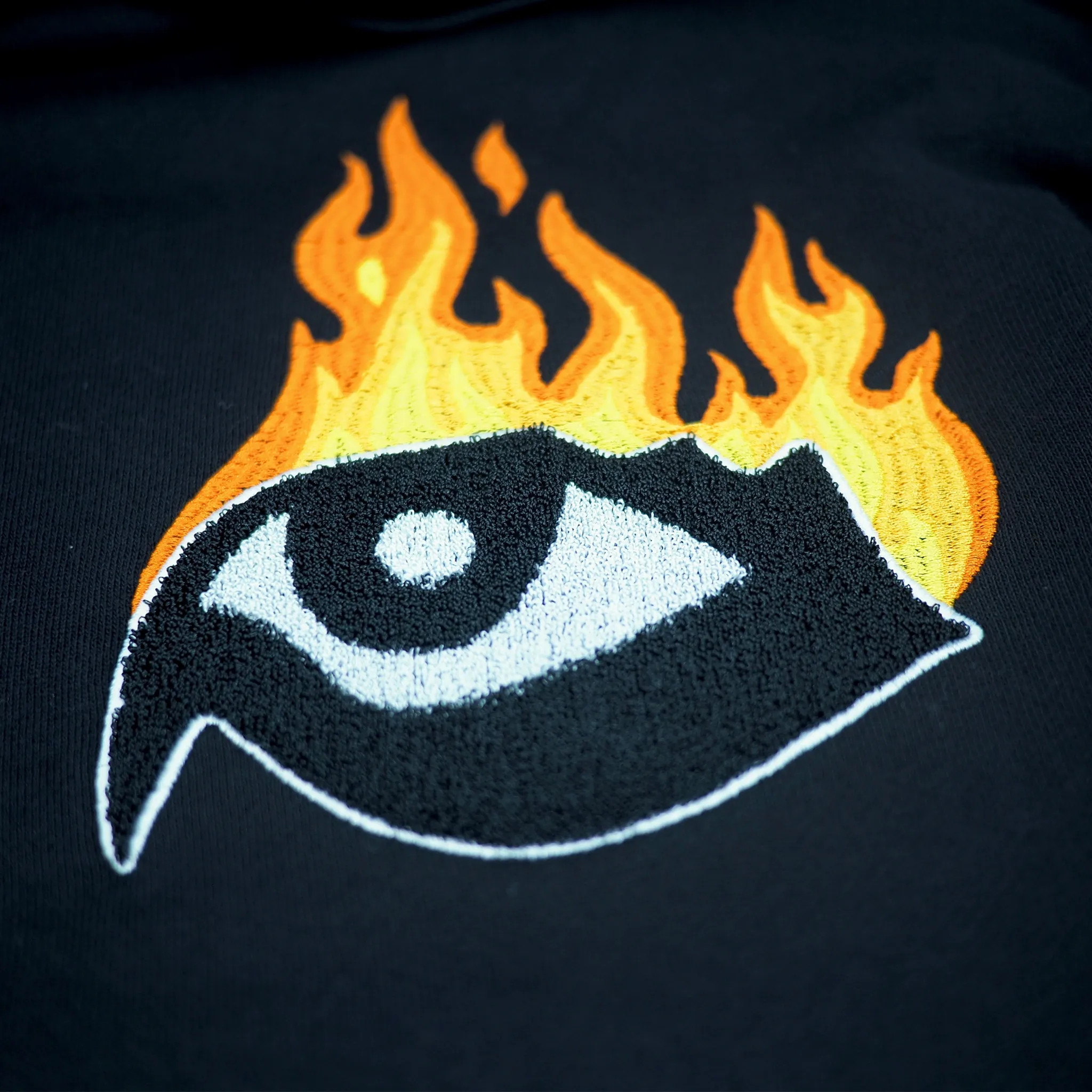 EYES ON FIRE HOODIE BLACK Festival wear Urban Explorer
