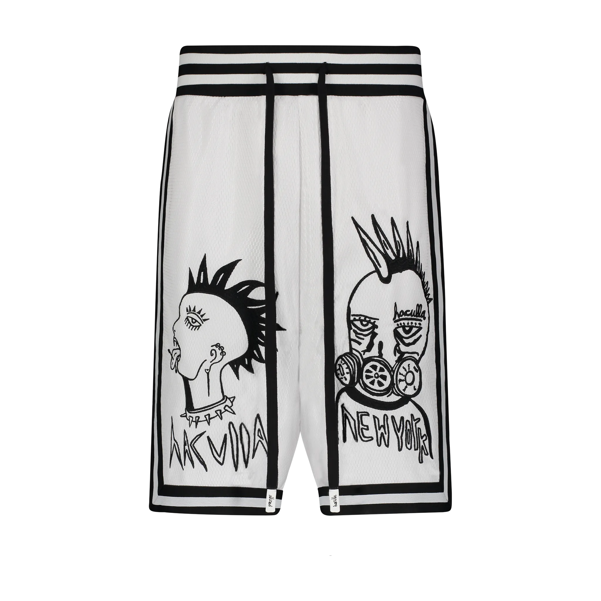 Daily Casual Tagless label FACE OFF BASKETBALL SHORTS OFF WHITE