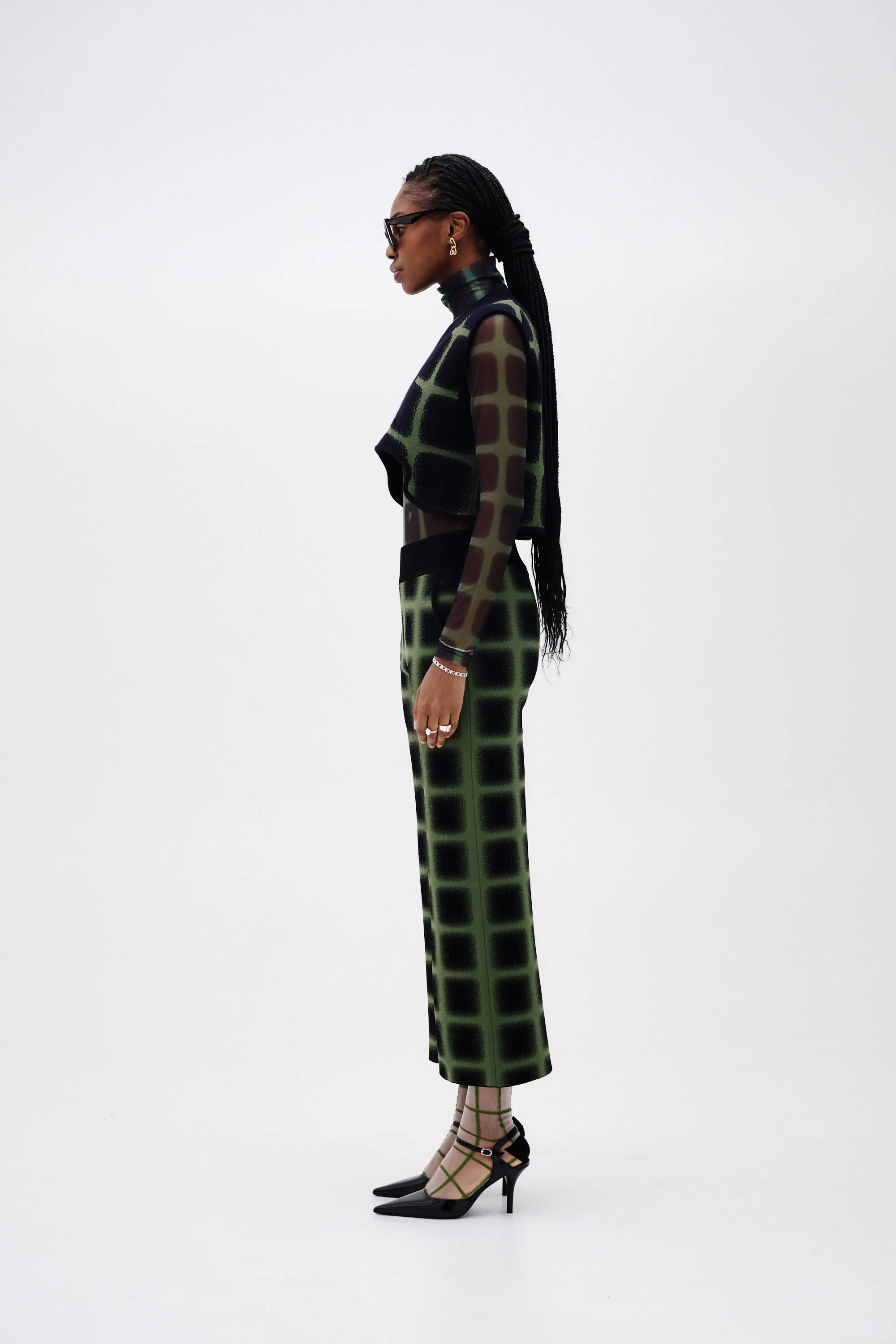 REYNOLDS PLAID CROPPED VEST Ethically Sourced Material