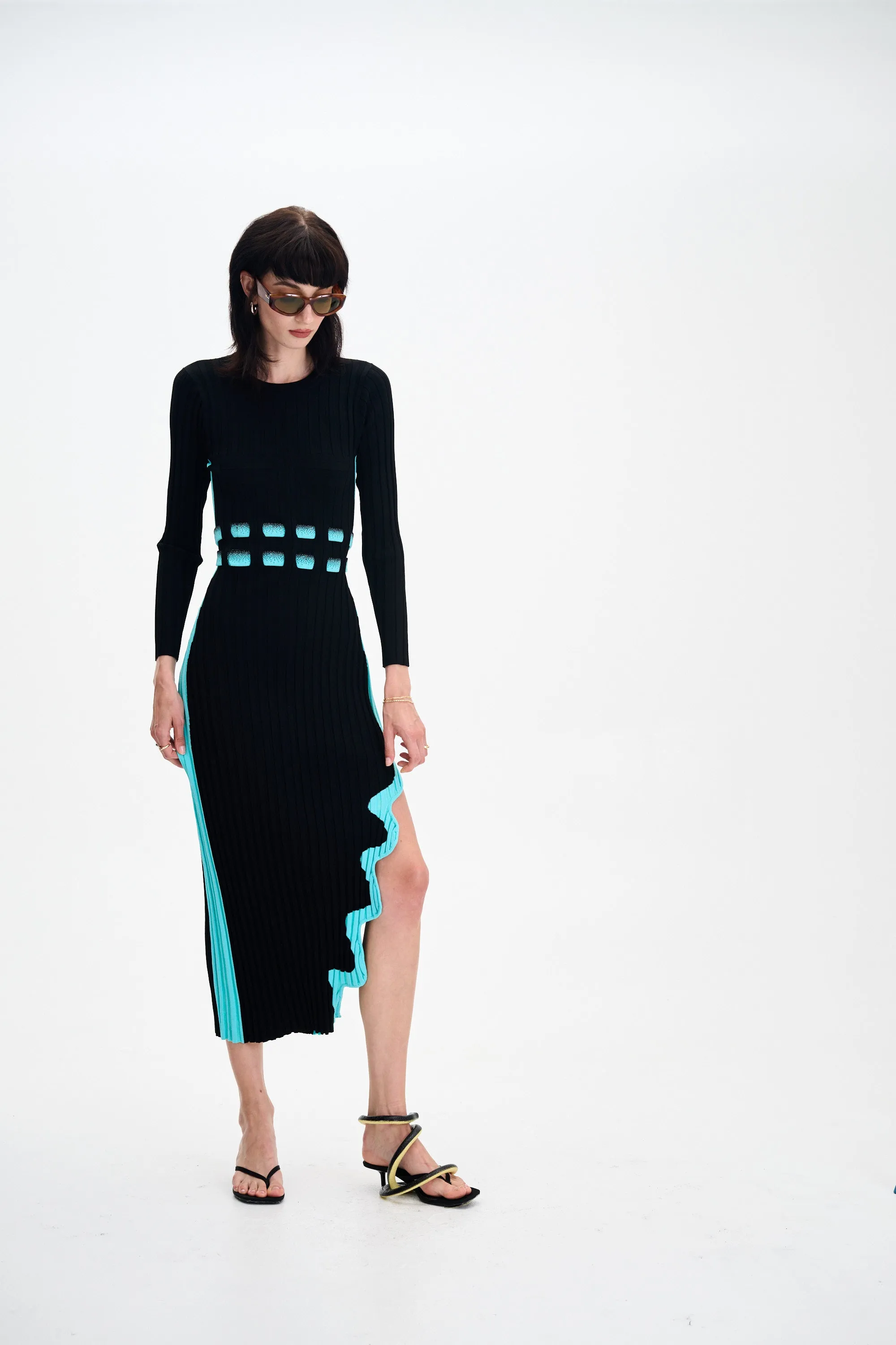 Korean Trend ASTER LONG SLEEVE PLEATED DRESS