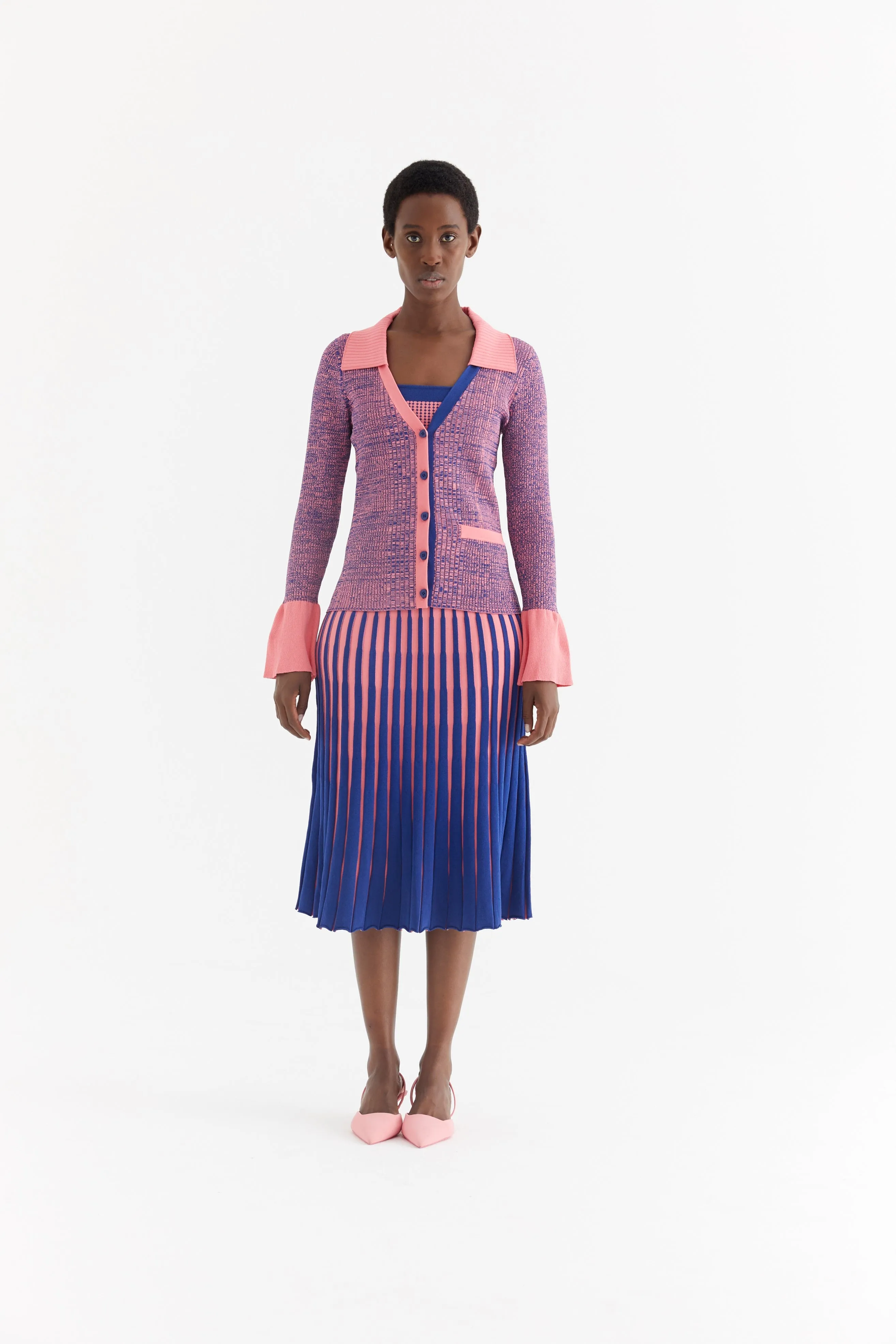 Clean Edge Piece Eco Friendly Material FARGO BELL SLEEVE CARDIGAN