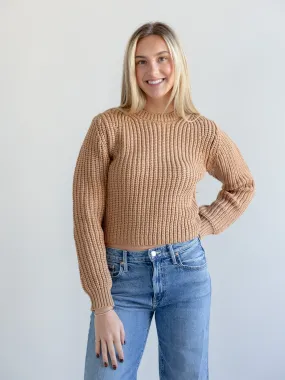 Comfy Knit Layer Comfy Layered Wear Farrah Knit Sweater Camel