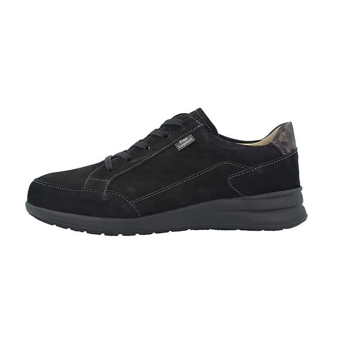 Ergonomic Fit Elastic laces Womens Finn Comfort Prato in Schwarz/Bordo/Diva