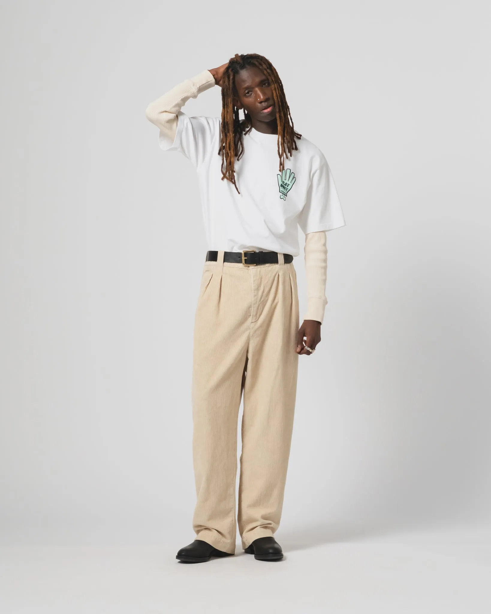 Antigoon Tee Open End White Cool Layer Wear Camping practicality