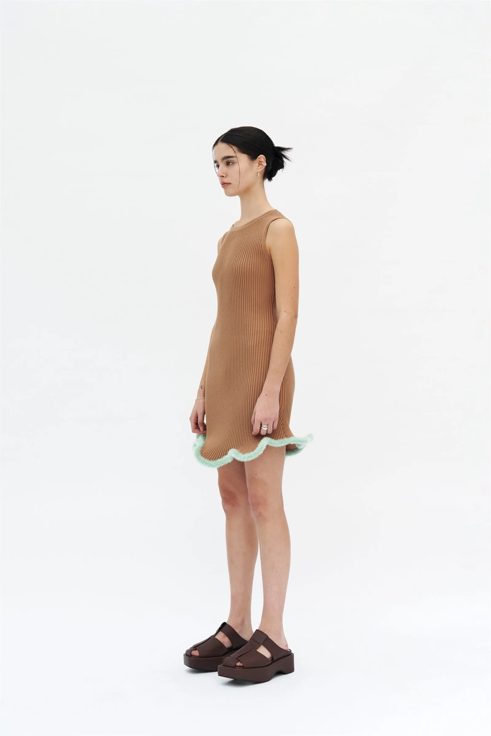 XENA 3D WAVY MINI TANK DRESS Layer Base Chic Direction