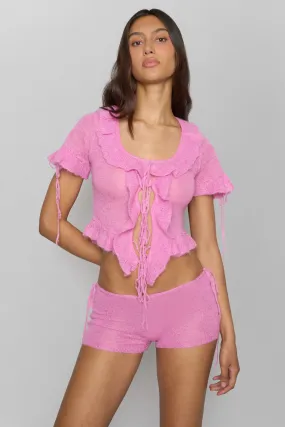 Chilly Weather Fashion Sport Flex Wear Knit Side Tie Short