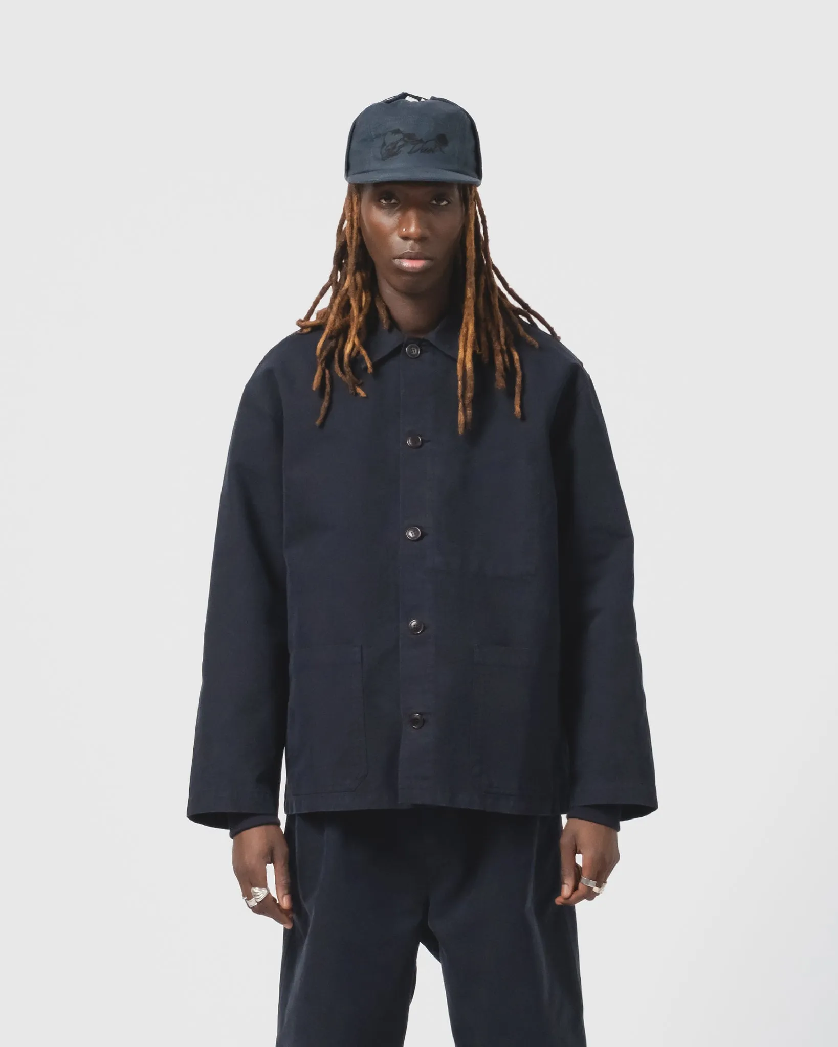 Coach Jacket Nebraska Cotton Inkt Blue Lightweight Shell