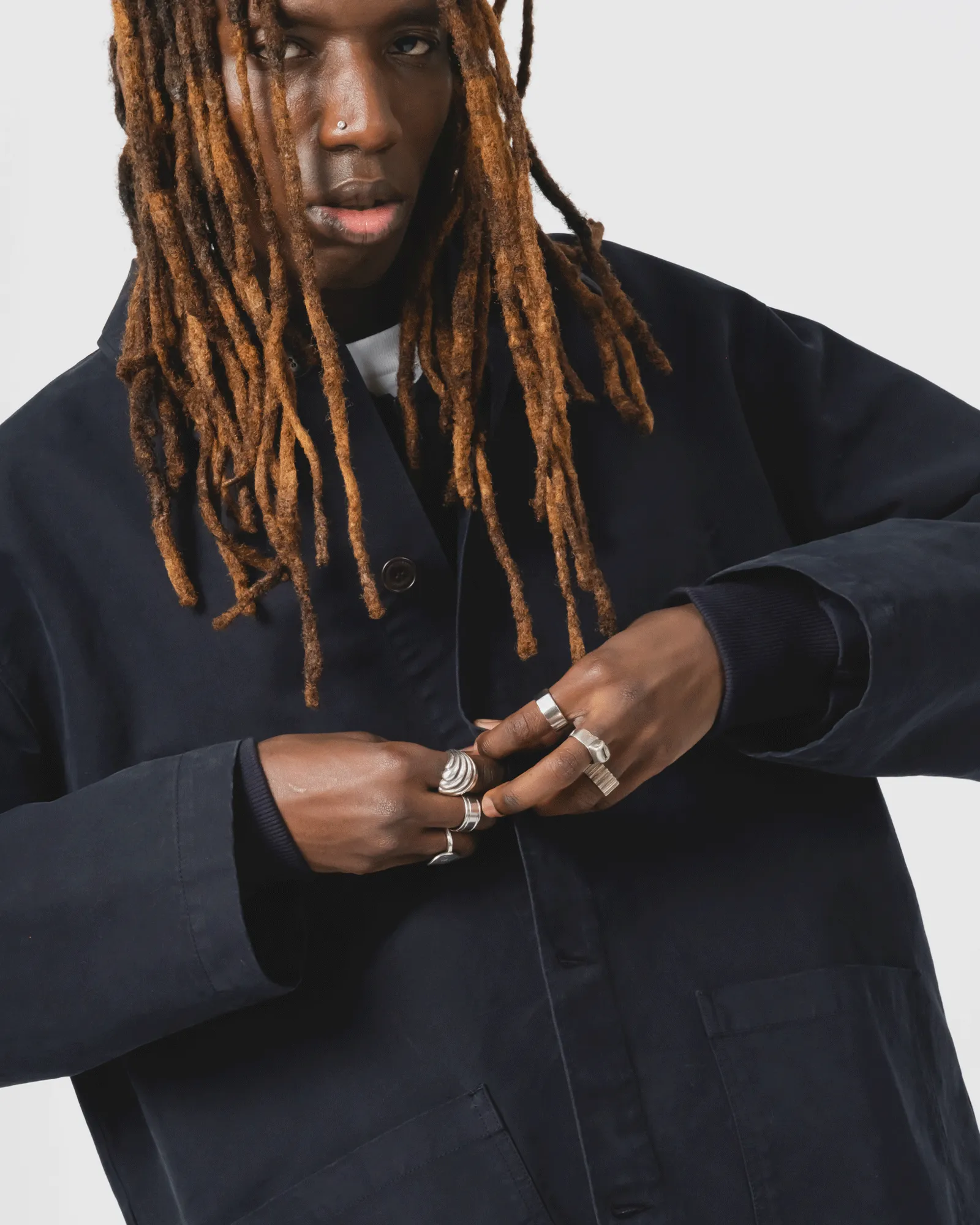 Heat Keep Coach Jacket Nebraska Cotton Inkt Blue