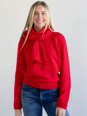 Cozy And Stylish Ruby Scarf Sweater