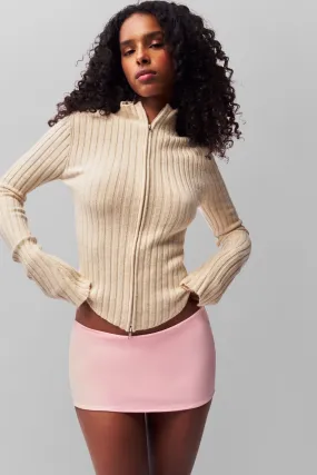 Nell Zip Up Casual Knit Style Seamless construction