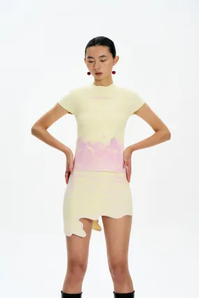 Quick-Dry Contrast Stitch Accent ELLIE  UV REACTIVE CHERRY TSHIRT