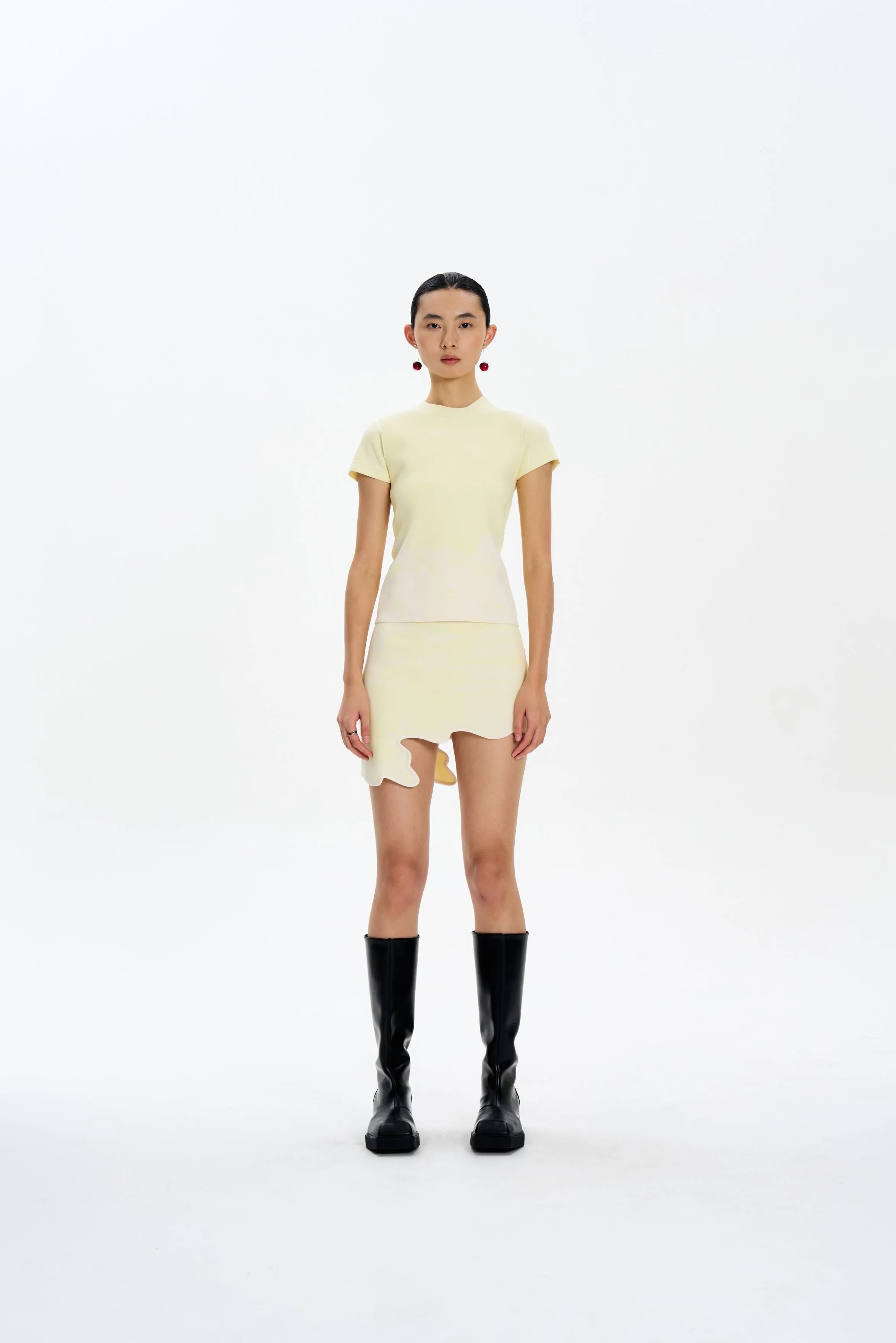 Ventilated Back Panels Subtle Texture Weave ELLIE  UV REACTIVE CHERRY TSHIRT