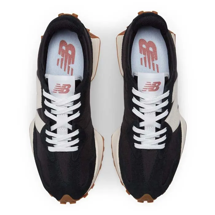 Womens New Balance 327 in Black/White/Mineral Red No Tie