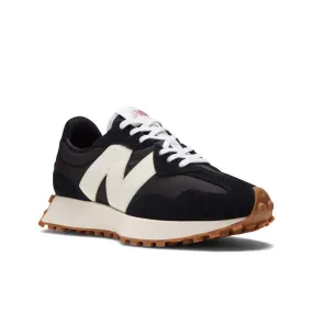 Turn Step Throw Step Womens New Balance 327 in Black/White/Mineral Red