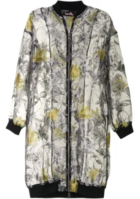FLORAL EXTENDED BOMBER FLORAL WindResistant Coating Ventilated Panels