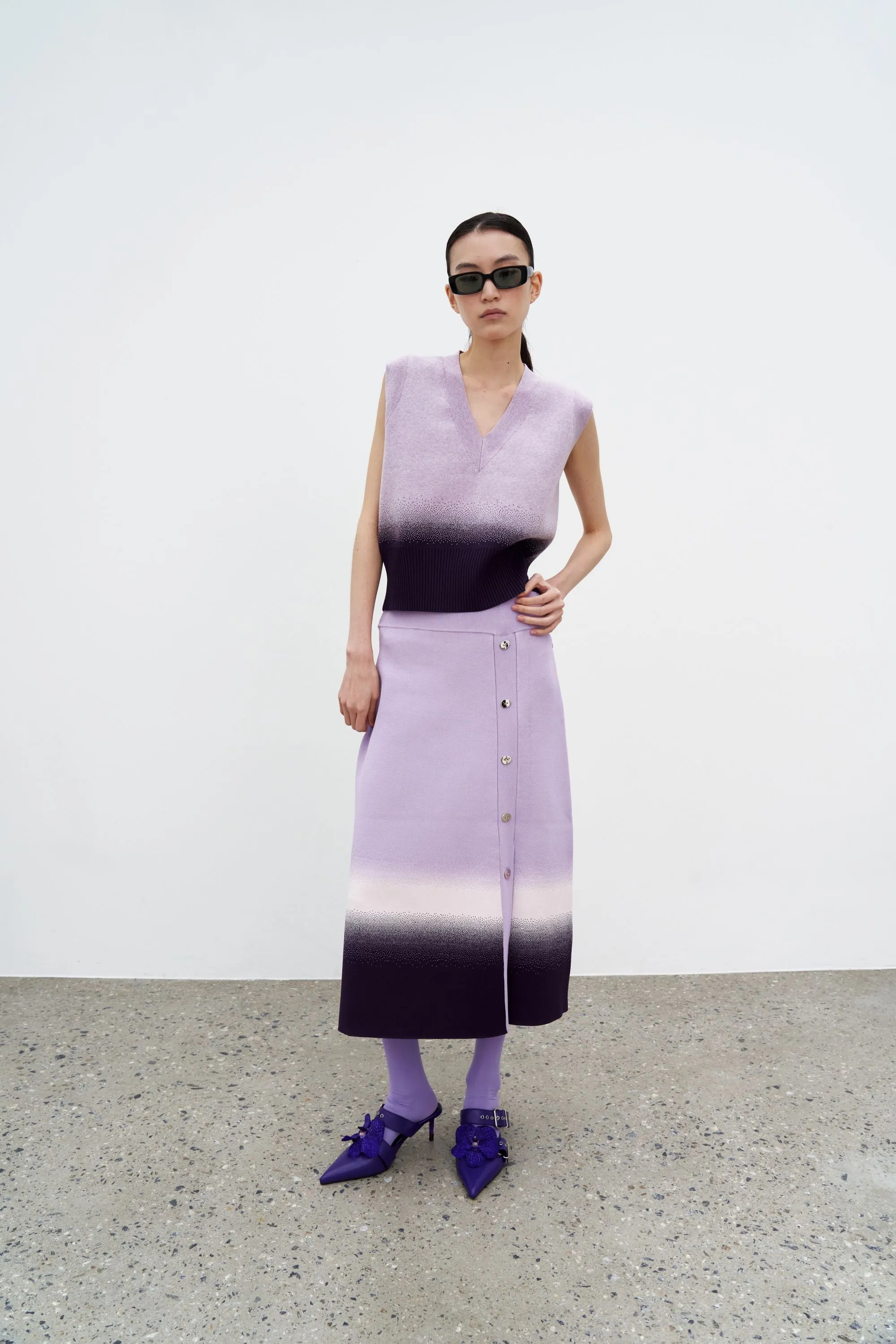 FLORIAN GRADIENT PRINT KNIT VEST CompactSize