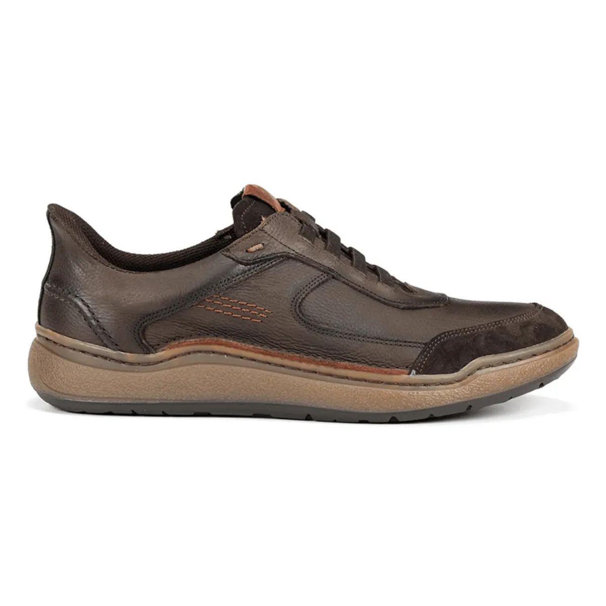 Fluchos Men's Rocky Guinea Bora Cafe/Dark Brown Leather Fast Movement Stabilizing Chassis