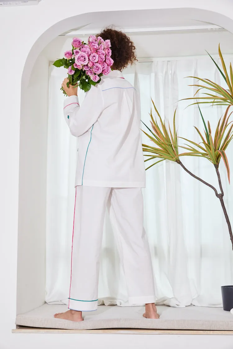 WASABI COTTON PAJAMA SHIRT white Sport Fit