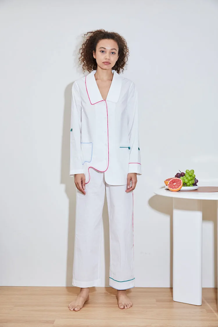 WASABI COTTON PAJAMA SHIRT white Quick Wear Fit