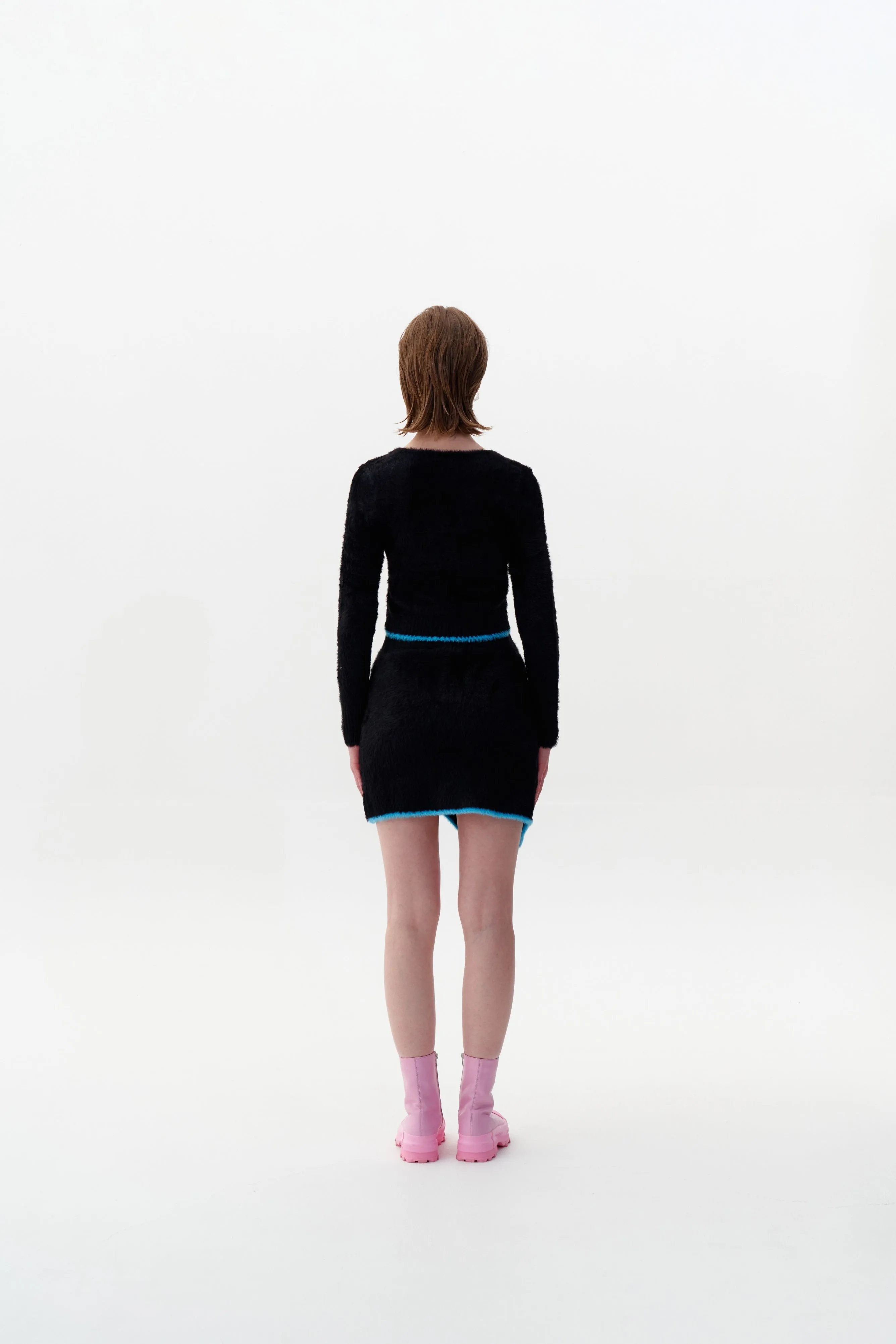 EUROPA ECO FAUX FUR CROPPED CARDIGAN Casual Fit Layer