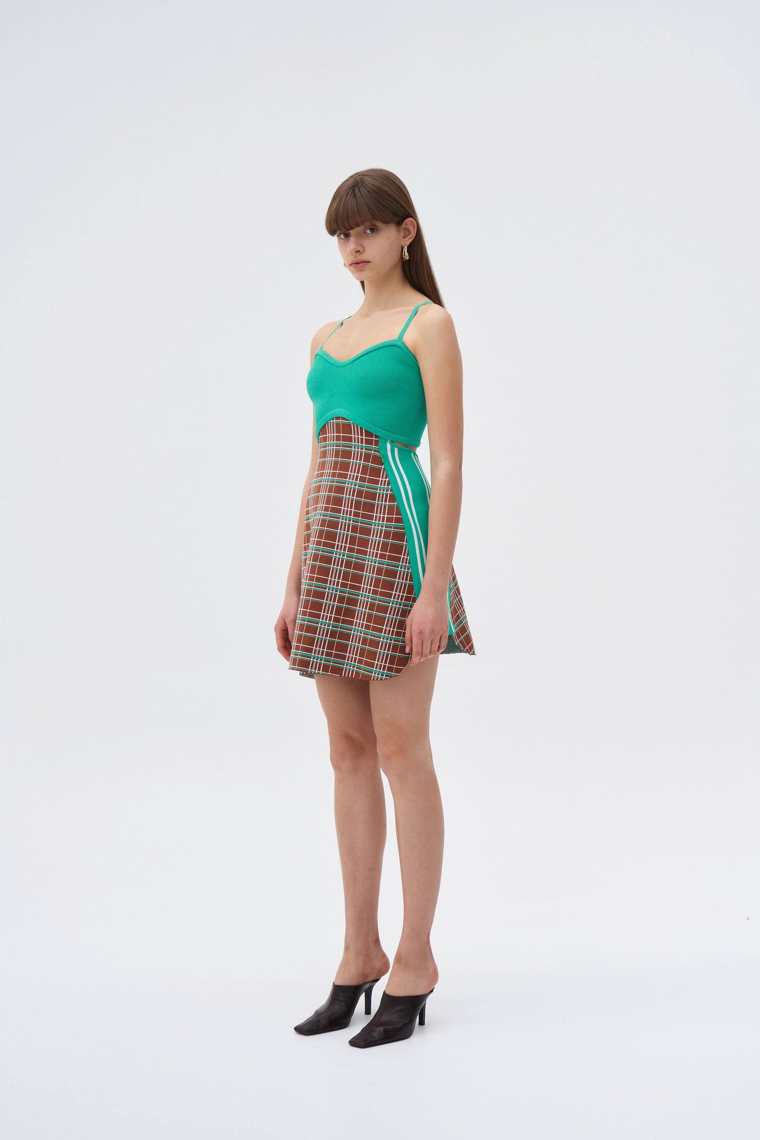 Movement Ready Tailored Cut HARPER ECO PLAID MINI TANK DRESS