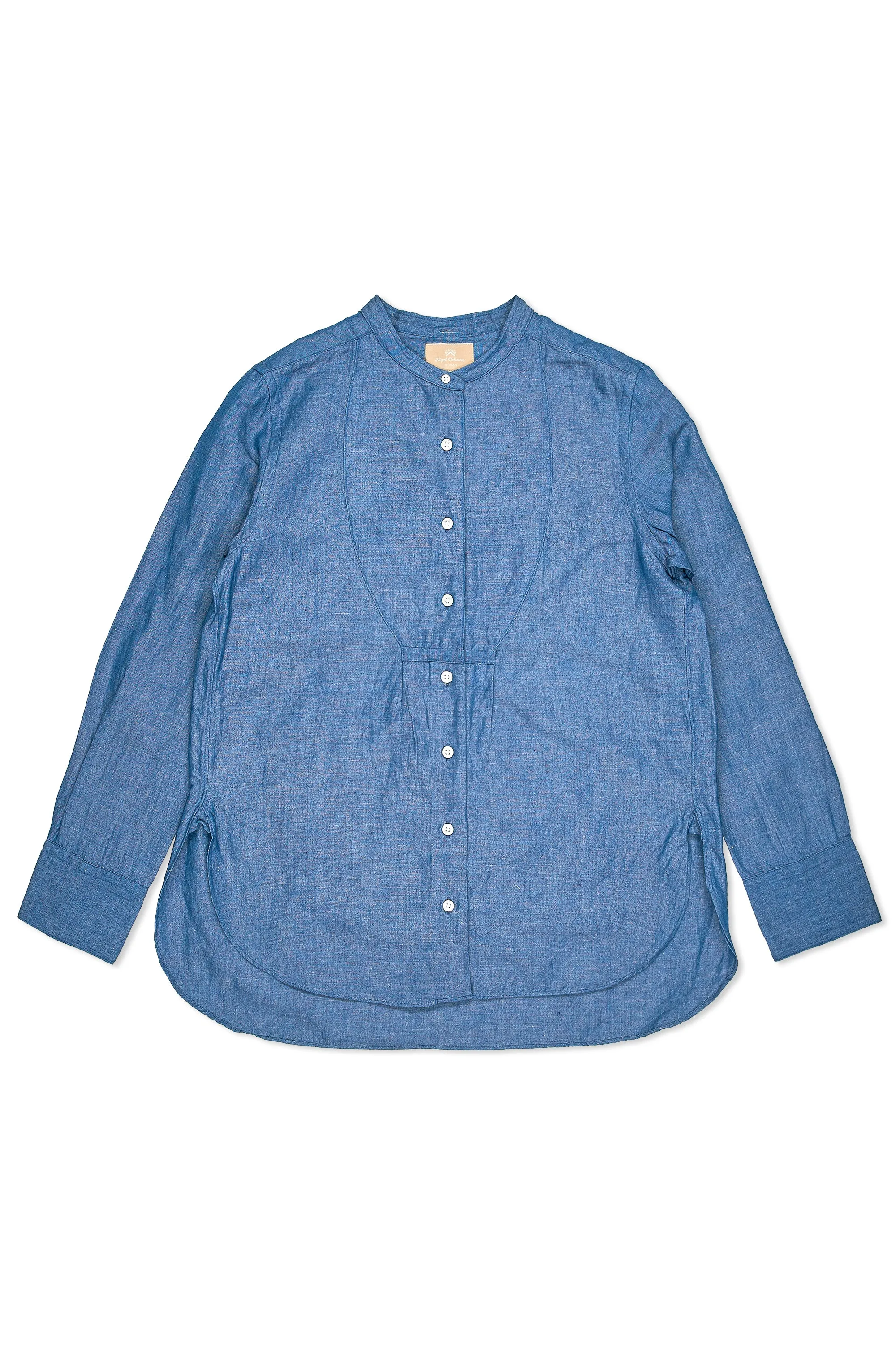 Nigel Cabourn Ladies Blue Dungaree Classic Dress Shirt Quick Dry Technology