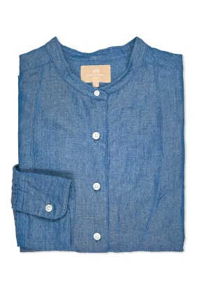 Smart Casual Nigel Cabourn Ladies Blue Dungaree Classic Dress Shirt