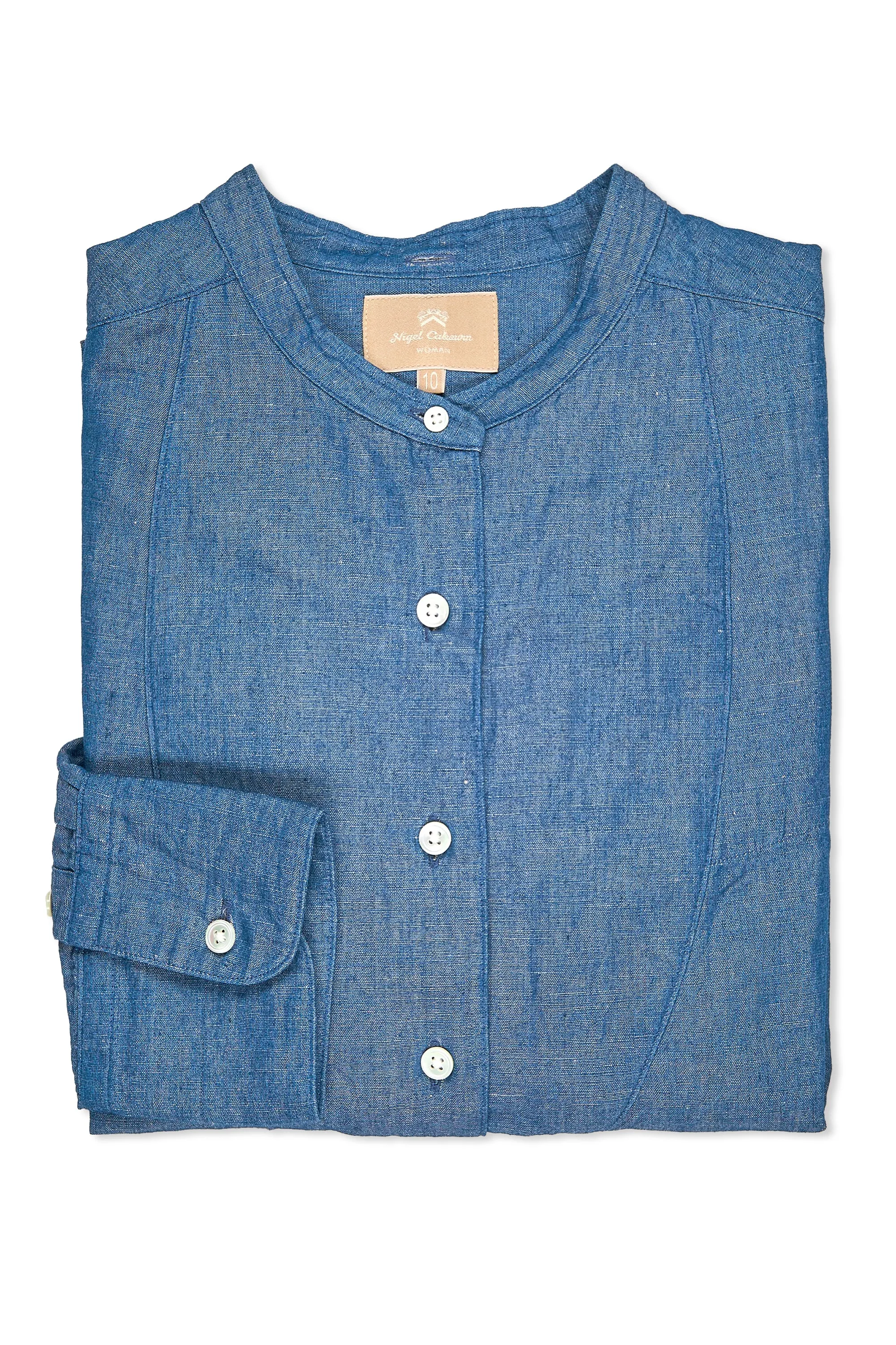 Smart Casual Nigel Cabourn Ladies Blue Dungaree Classic Dress Shirt