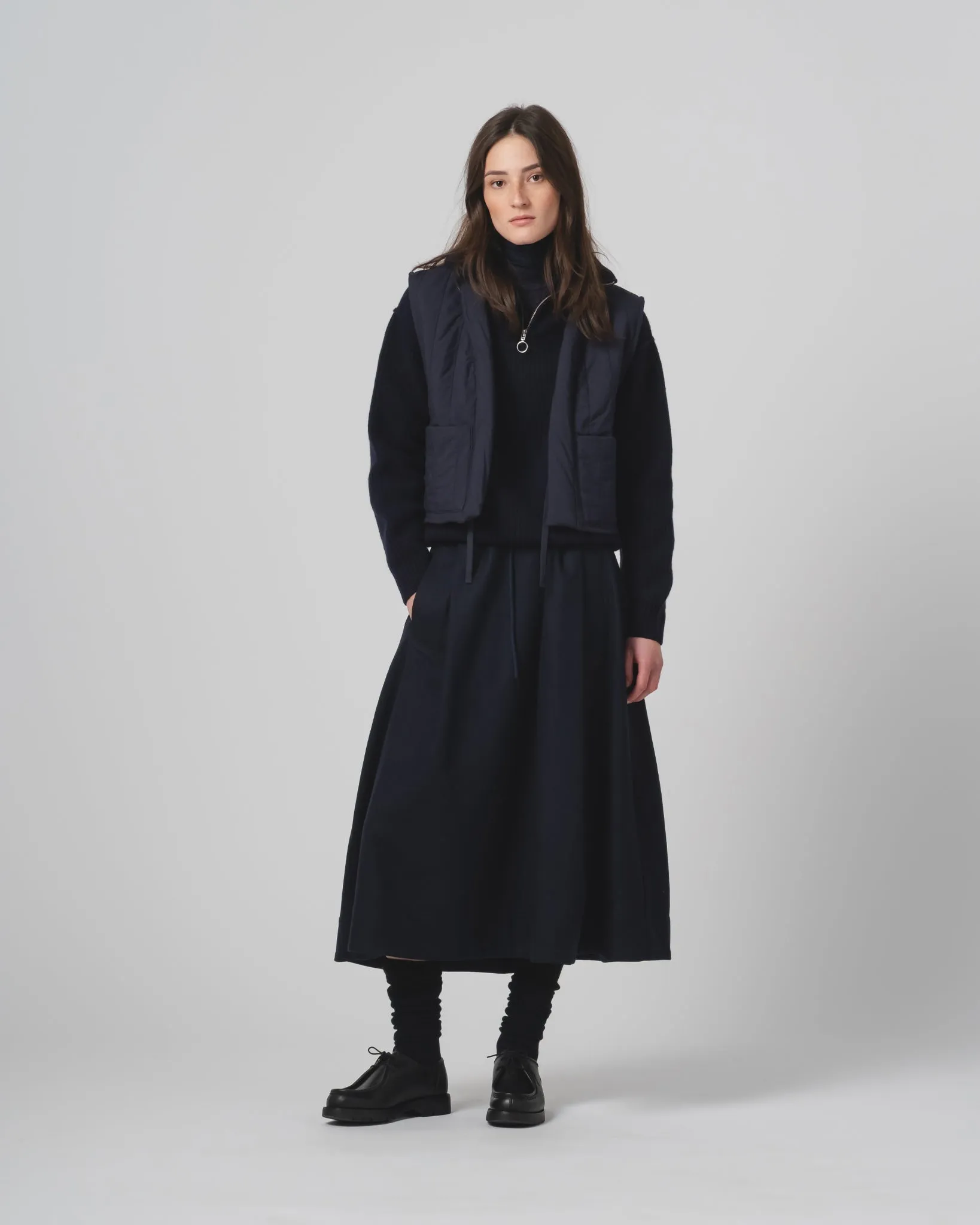 G.o.D Meadow Skirt Cashart Wool Inkt Easy Outfit Natural Look