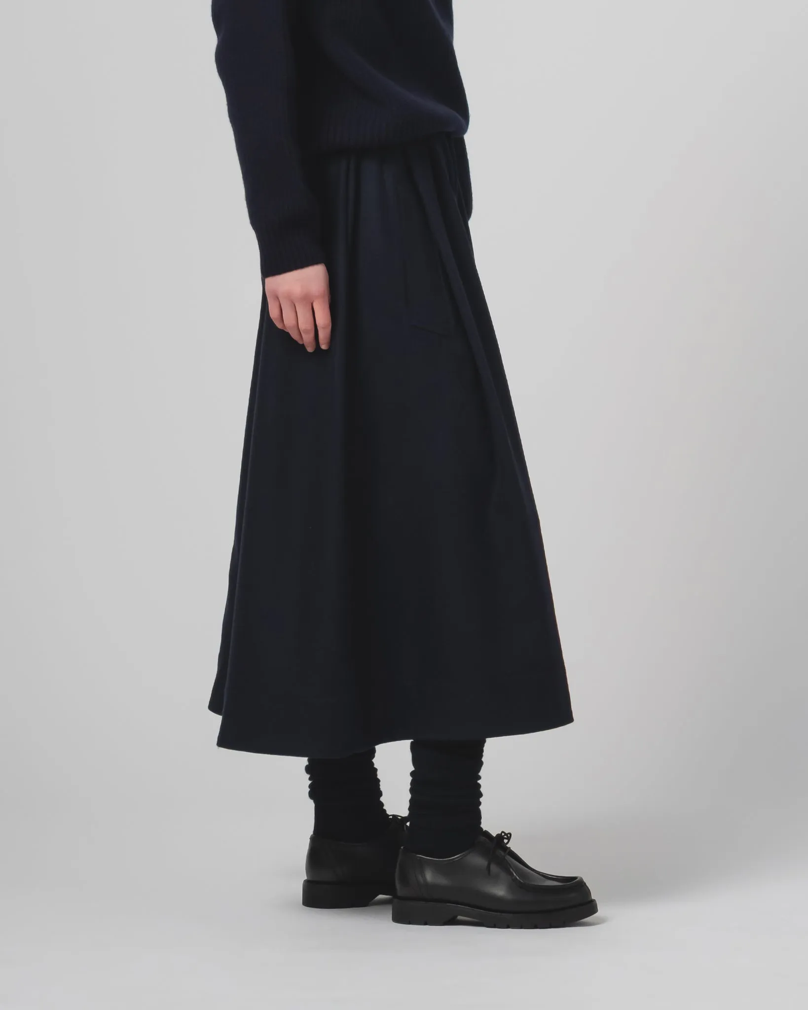 Transitional Wear Soft Lines G.o.D Meadow Skirt Cashart Wool Inkt
