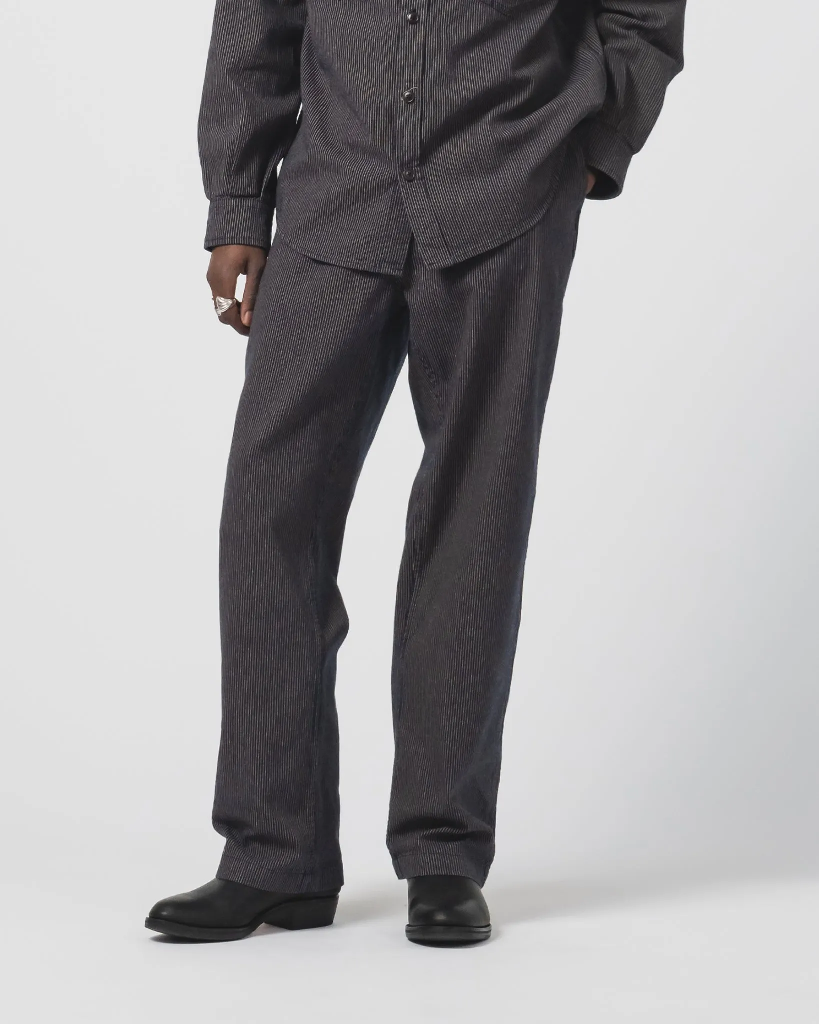 Frisco Chino Boro Stripes Navy/Ecru Quick-Dry Material Performance Design Fit