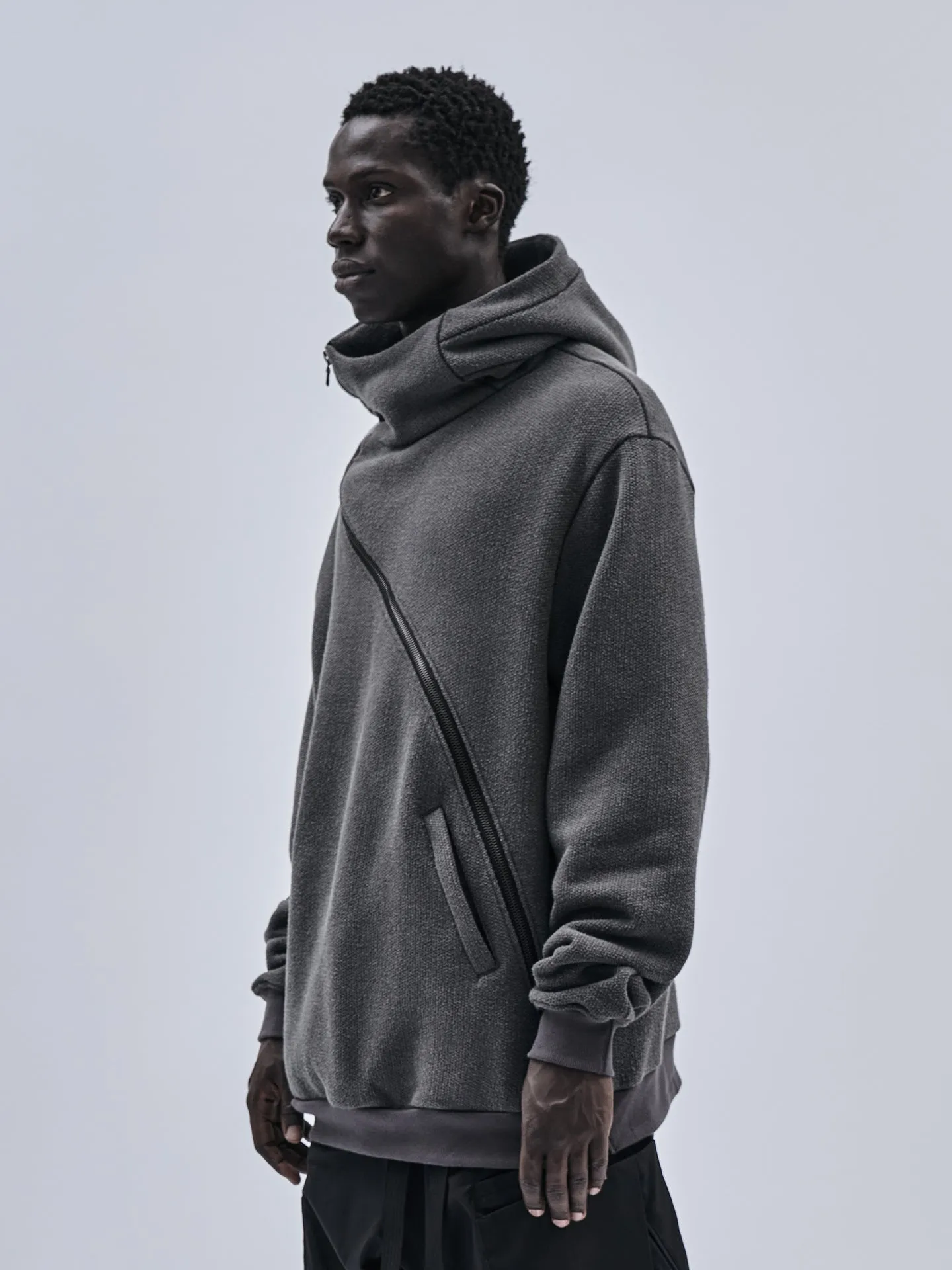 Easy Layering gurutze hoodie cold dyed grey