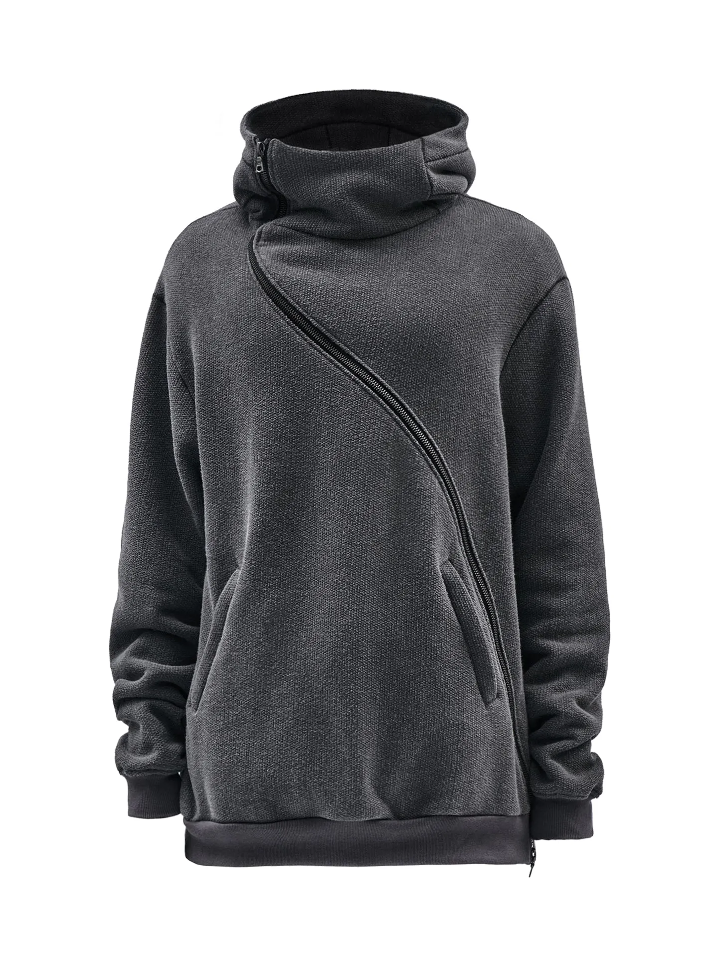 gurutze hoodie cold dyed grey Muscular Fit Modern