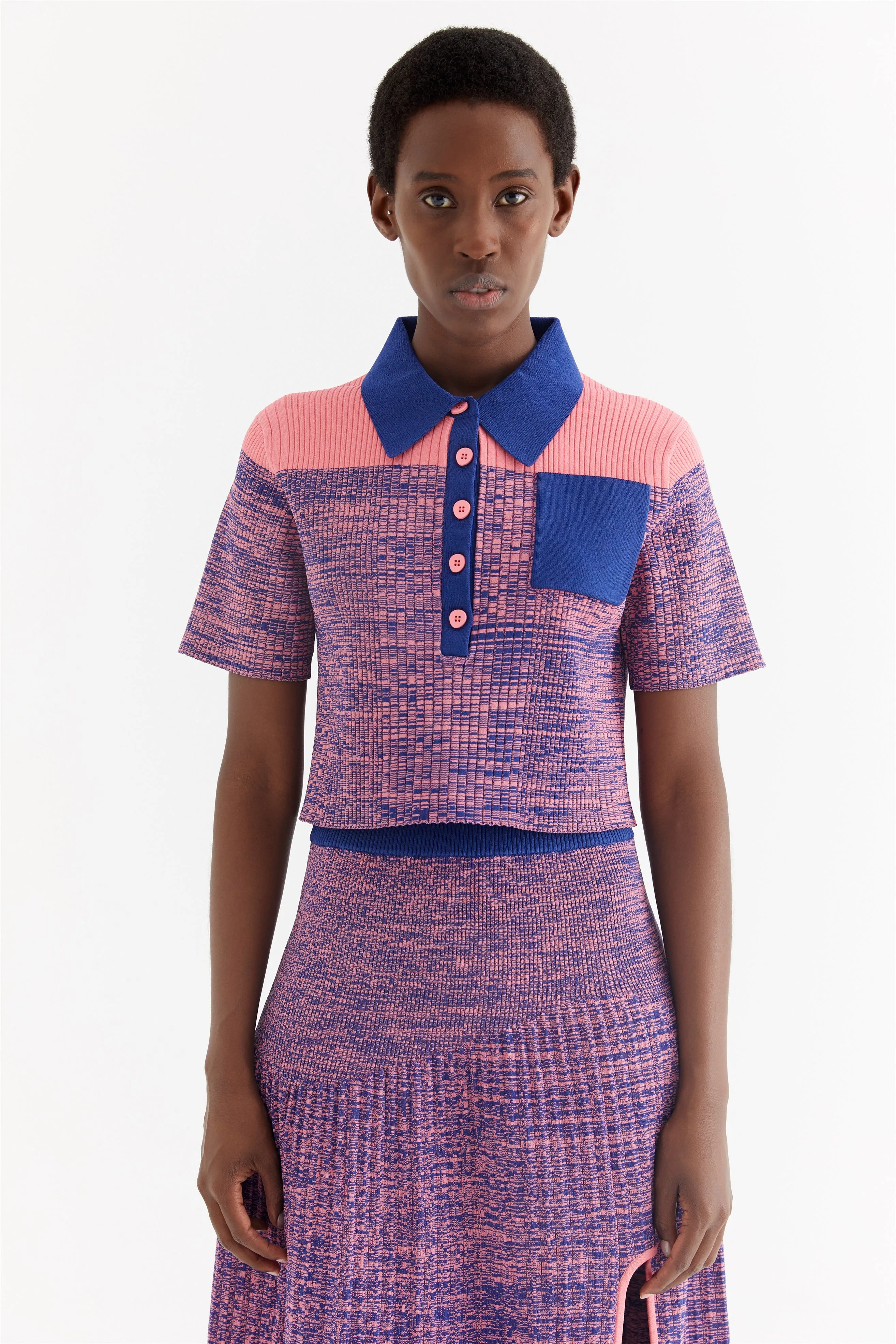 High Neck Design AbrasionResistantFabric RONIN CROPPED POLO SHIRT