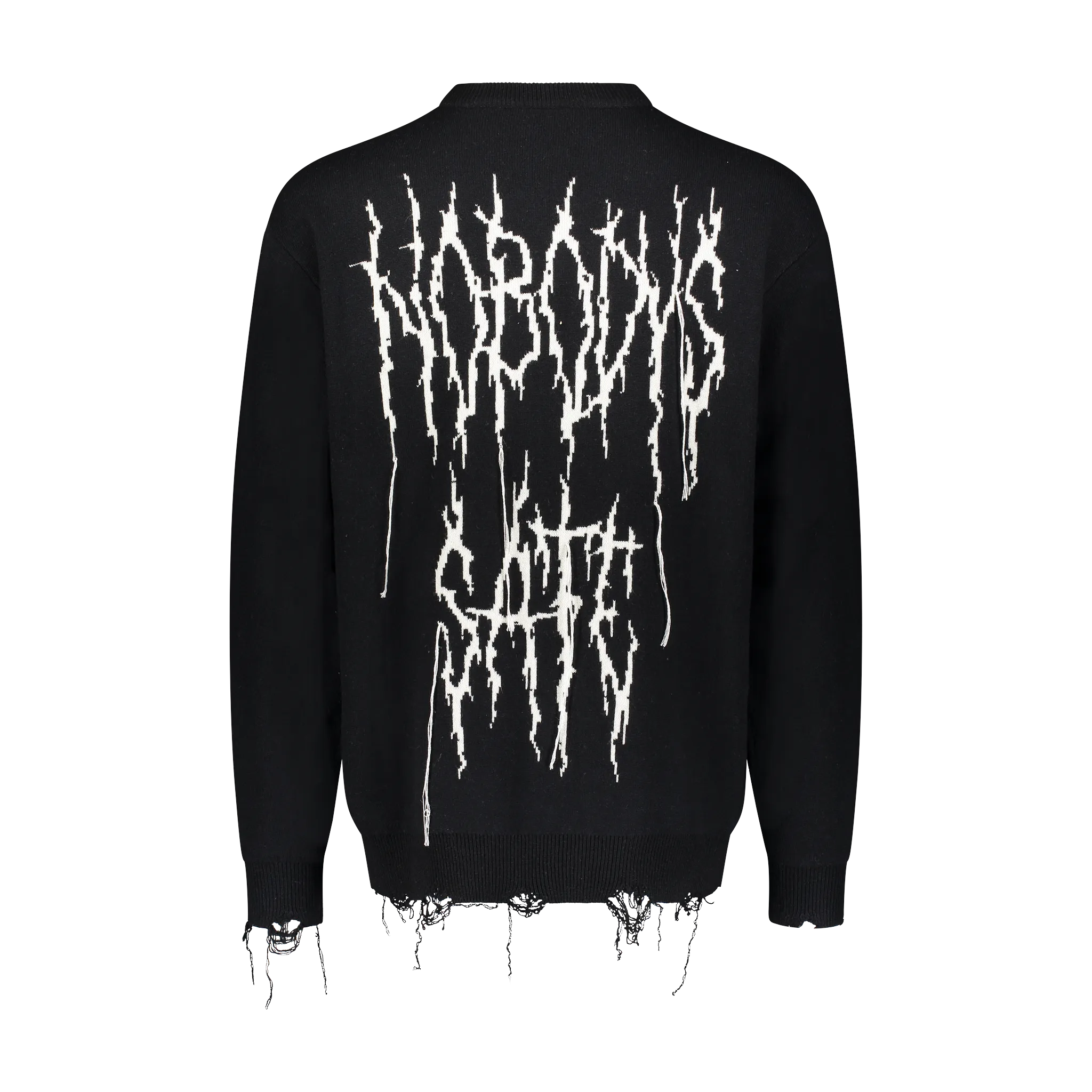 Relaxed Neckline Breathable Design GAS MASK SWEATER BLACK