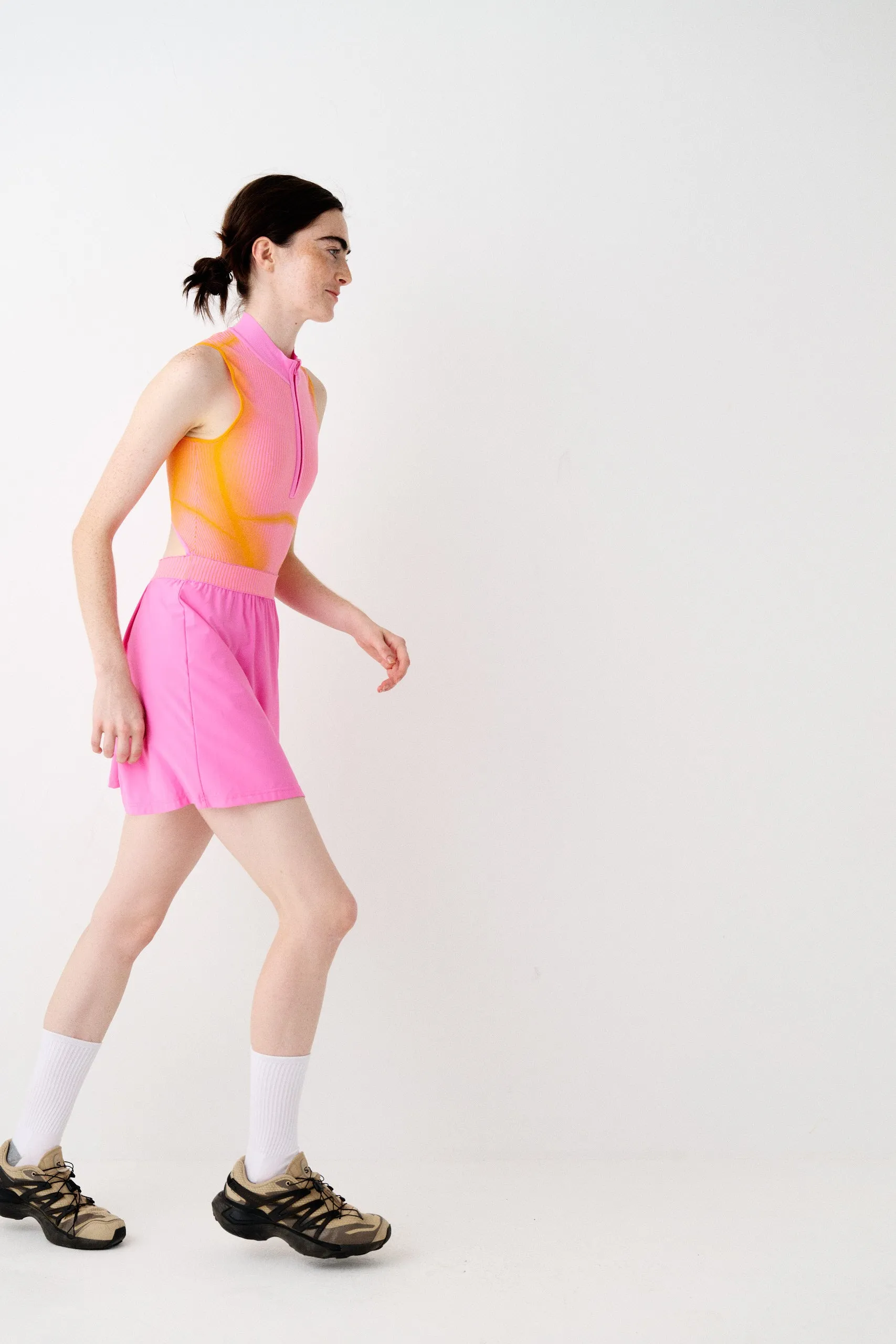 Smocked-Detail Calm Tone GEN 11 ACTIVE TENNIS DRESS